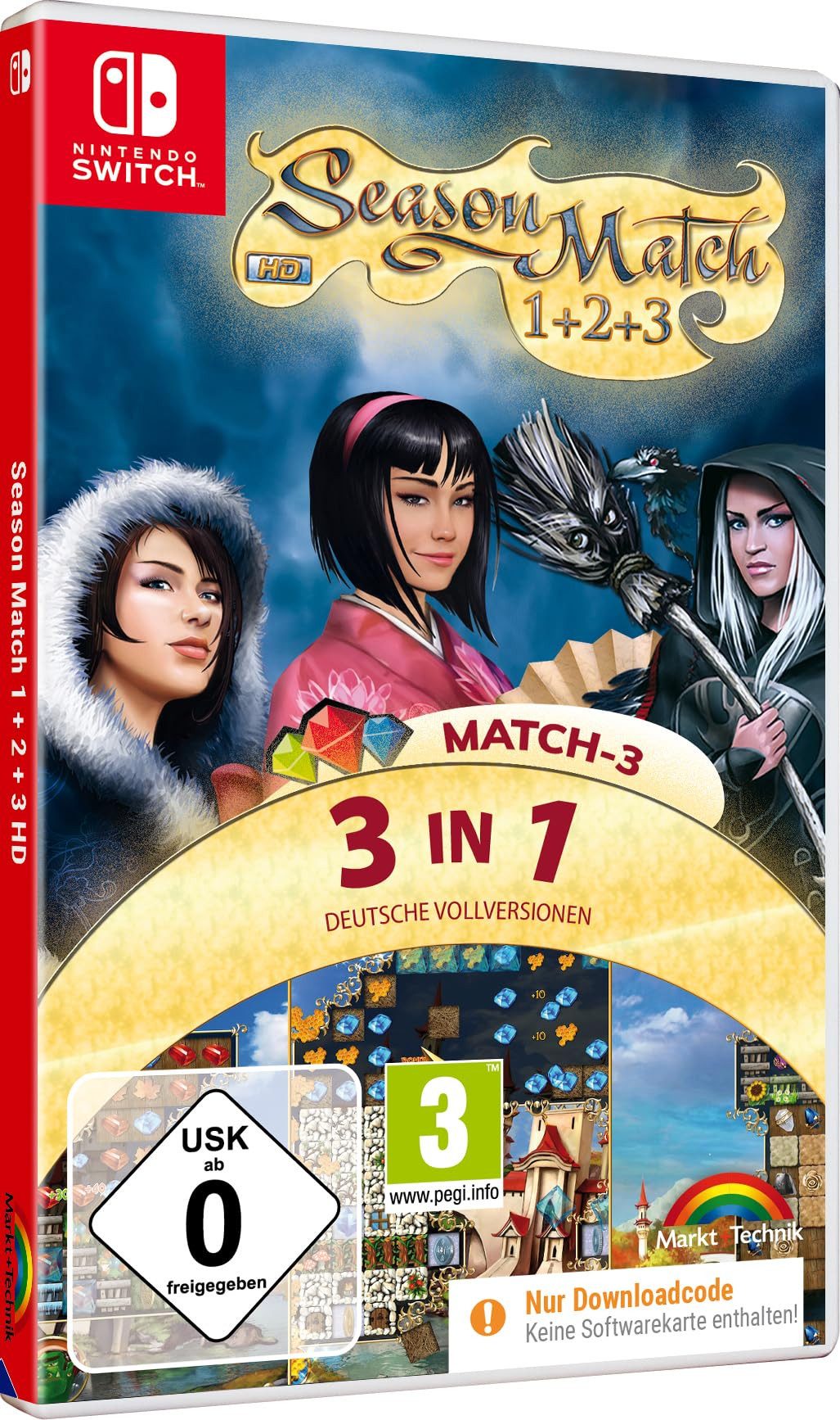 Season Match 1 + 2 + 3 HD Edition - 3 Spiele in einer Box - Match 3 (Code in a Box), Nintendo Switch