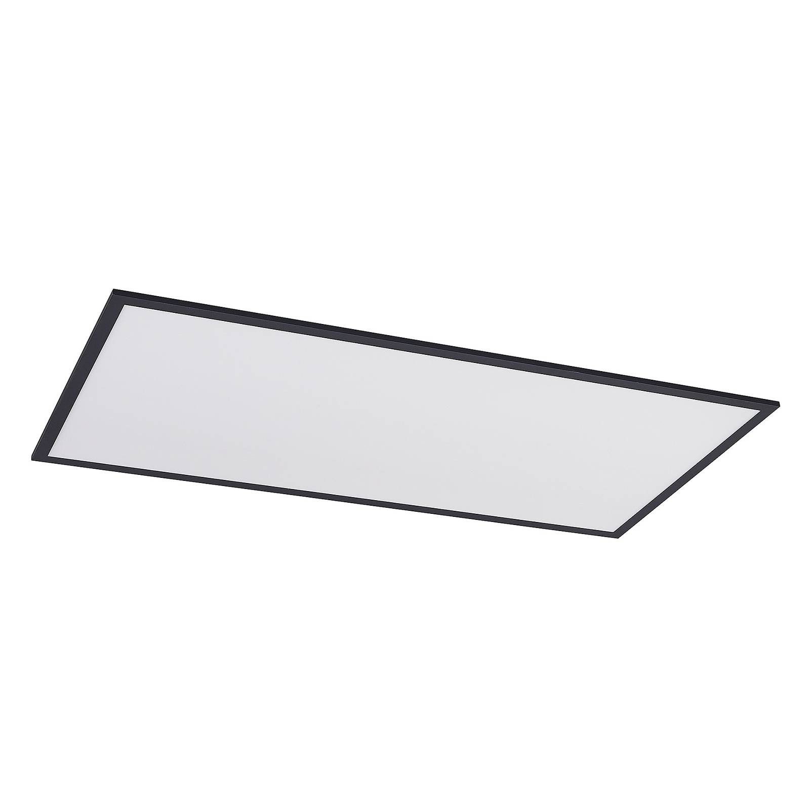 Lindby LED Panel Nelios, LED-Leuchtmittel fest verbaut, universalweiß, Modern, Aluminium, Kunststoff, Schwarz, weiß, 1 flammig, inkl.
