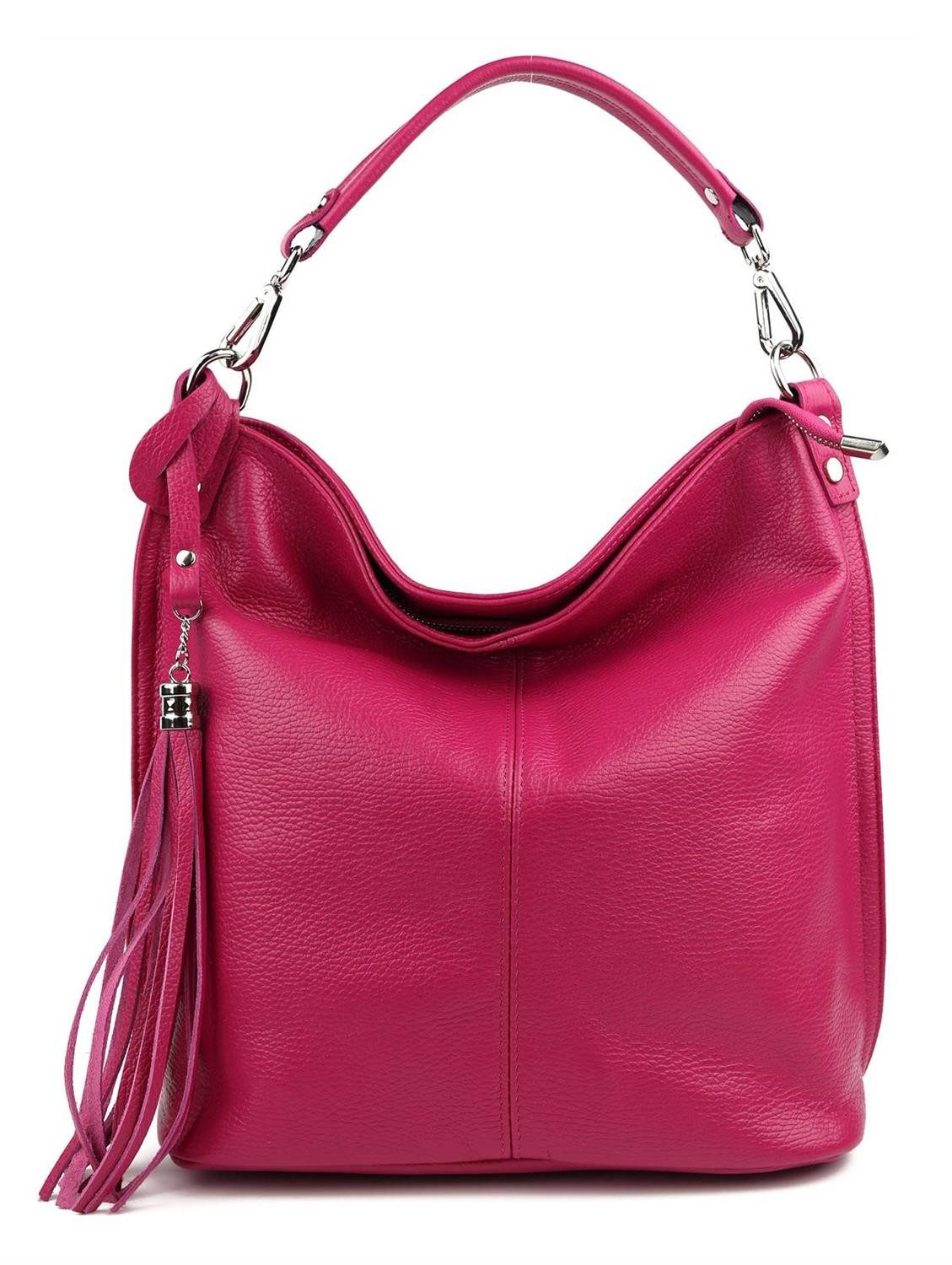 ITALYSHOP24 Schultertasche MADE IN ITALY XL Damen Nappa Leder Handtasche Sh günstig online kaufen