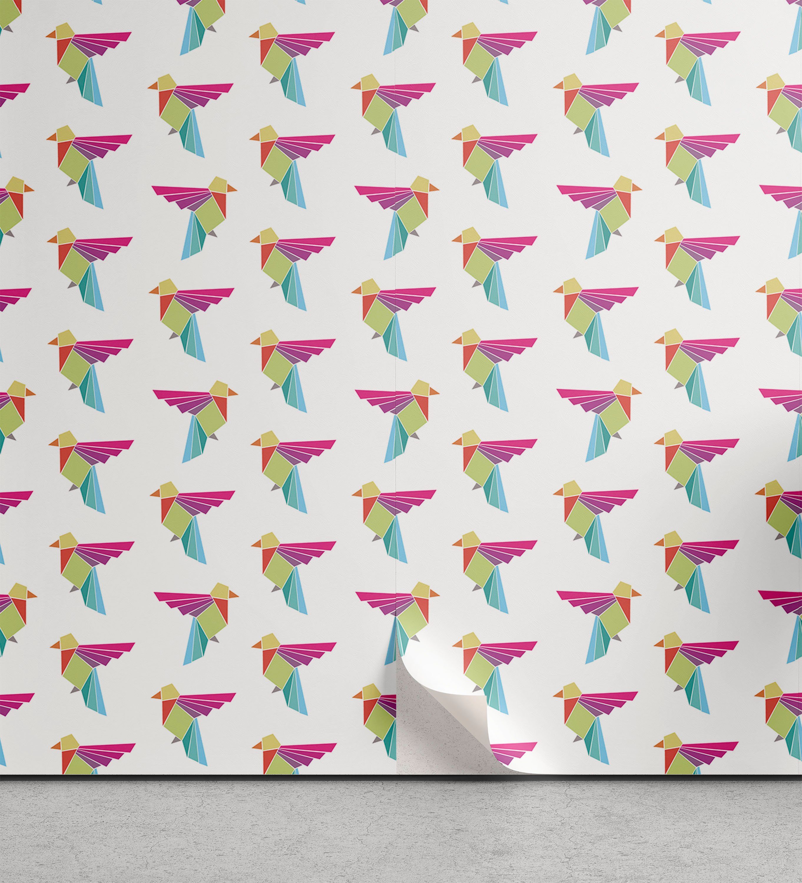 Abakuhaus Vinyltapete selbstklebendes Wohnzimmer Küchenakzent, Vogel Japanische Papierkunst Origami