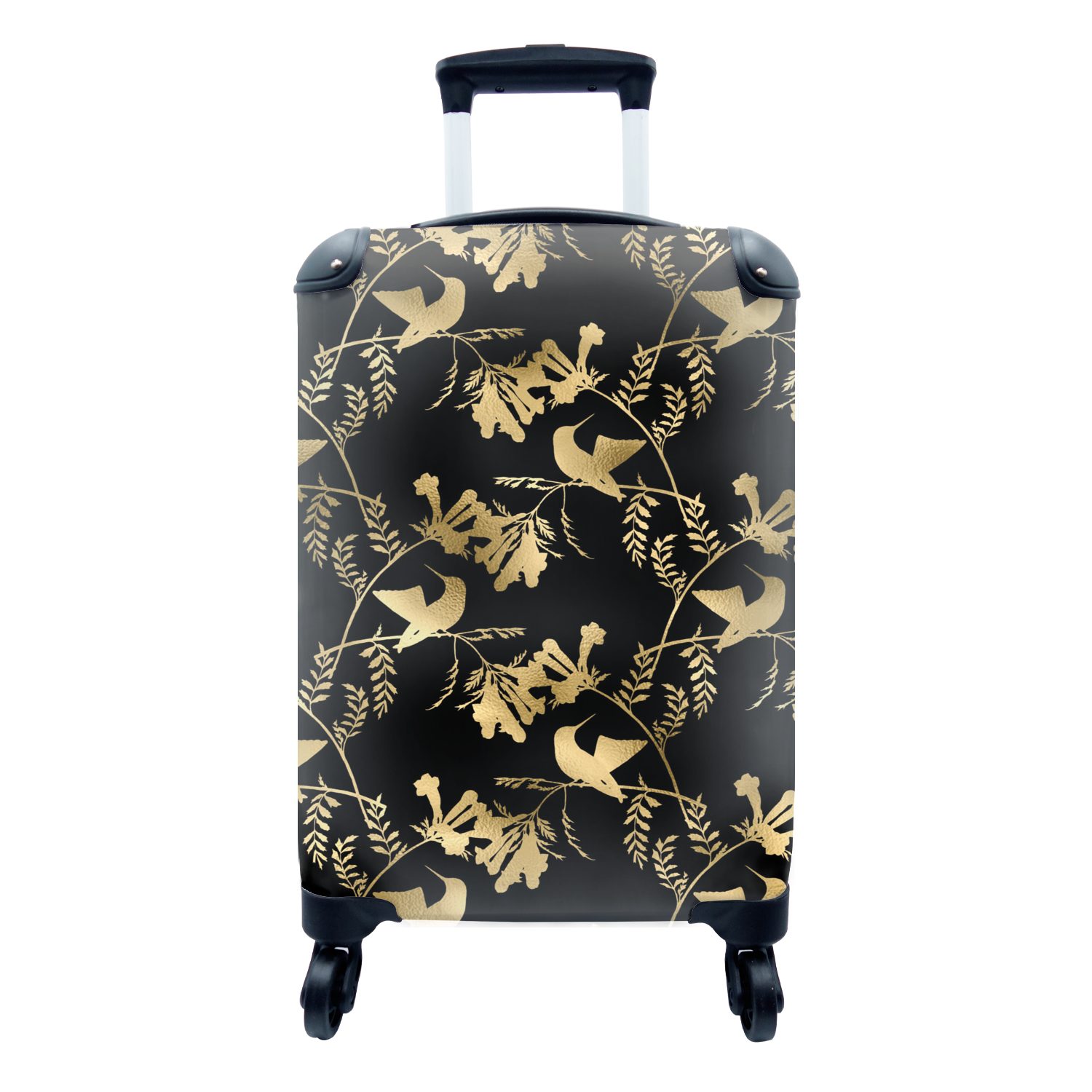 Reisekoffer Trolley, - Gold, - Ferien, rollen, Vögel mit Handgepäckkoffer MuchoWow 4 für Rollen, Reisetasche Handgepäck Muster