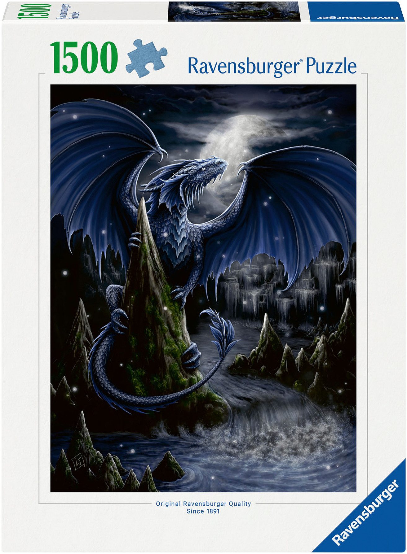Ravensburger Puzzle Der Schwarzblaue Drache, 1500 Puzzleteile, Made in Germ günstig online kaufen