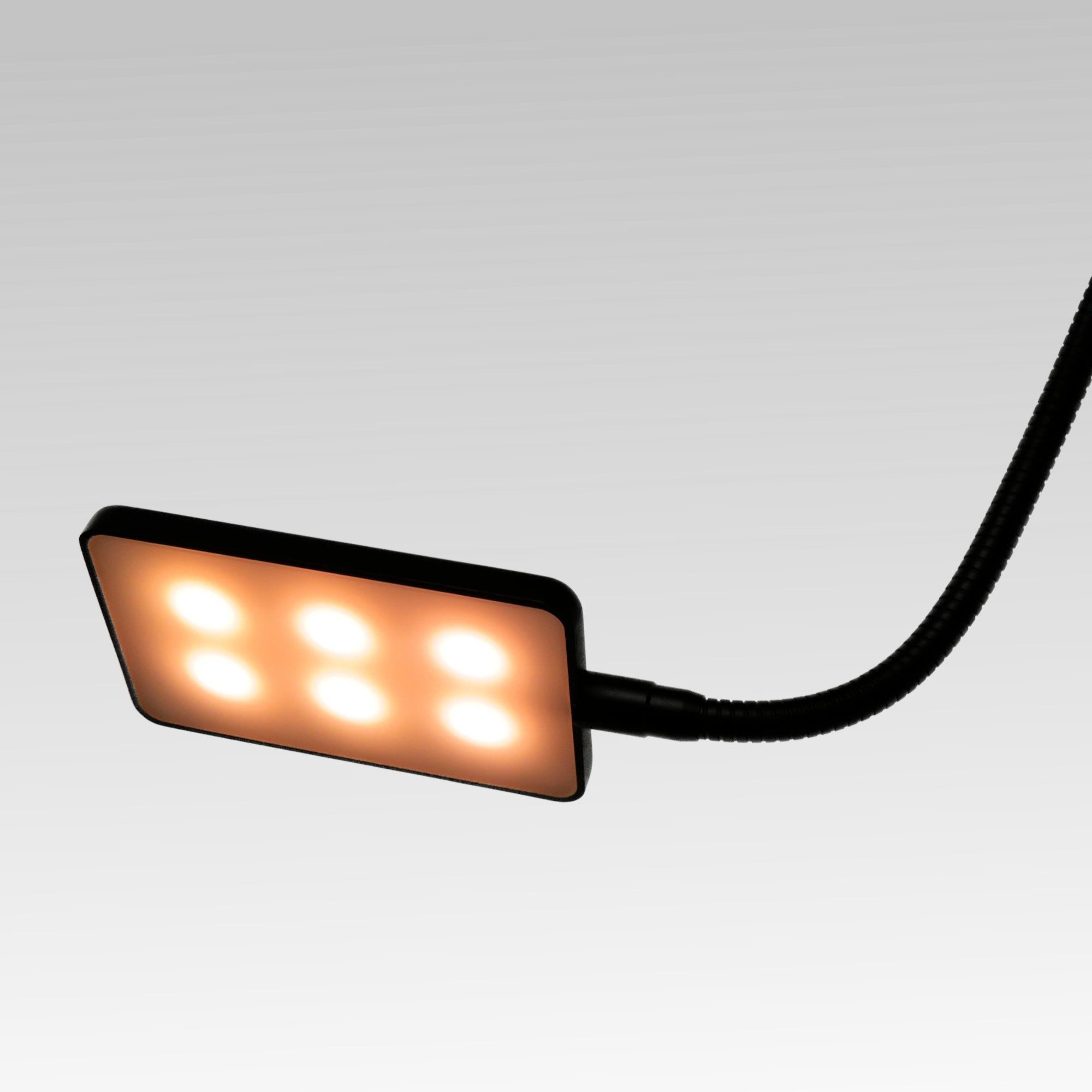 kalb Bettleuchte Flexible 4W LED Leseleuchte Nachttischlampe Bettlampe schwarz, 1er Set schwarz, warmweiß