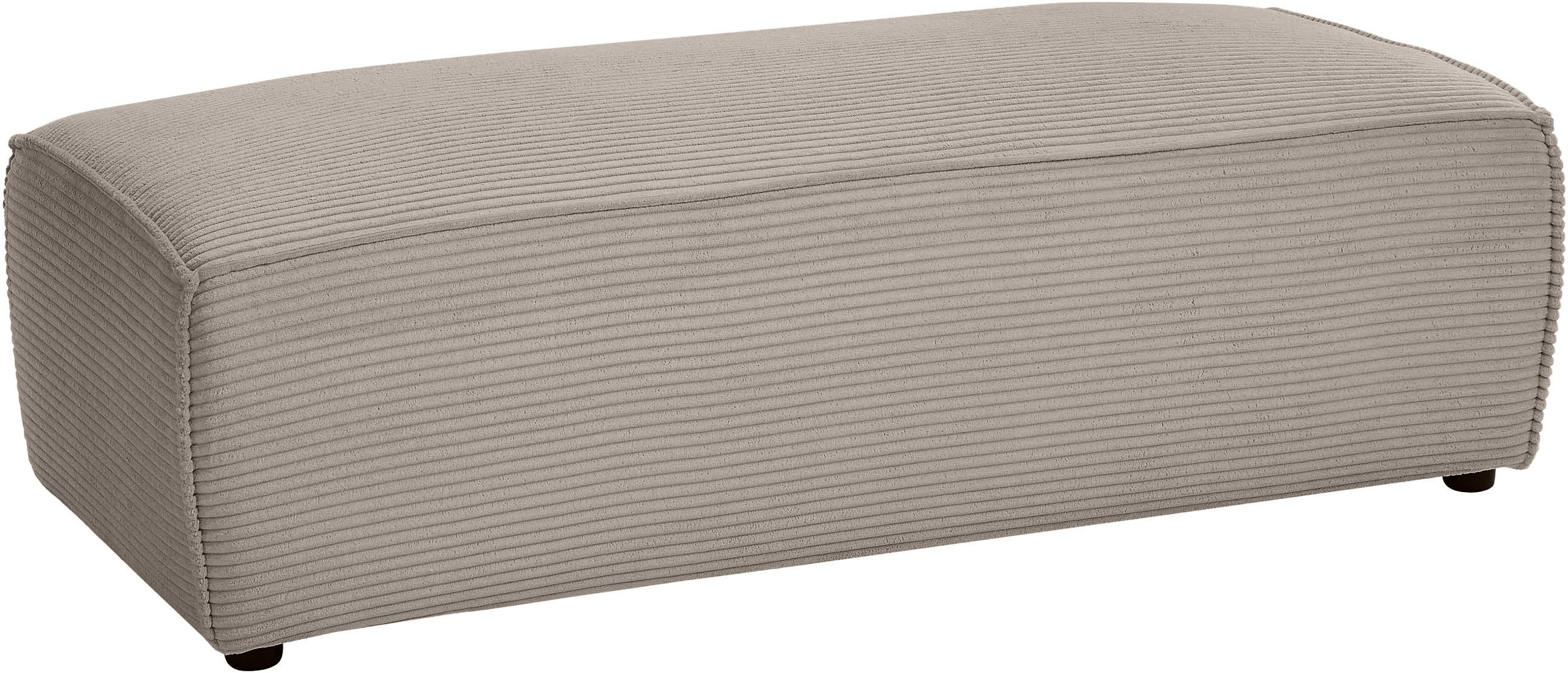 OTTO home Hocker NEU: SHERWOOD XXL, Polsterhocker, Cord, Webstoff, rechteckig, bequemer Sitzkomfort, 130/60/44 cm, Krokodilverbinder