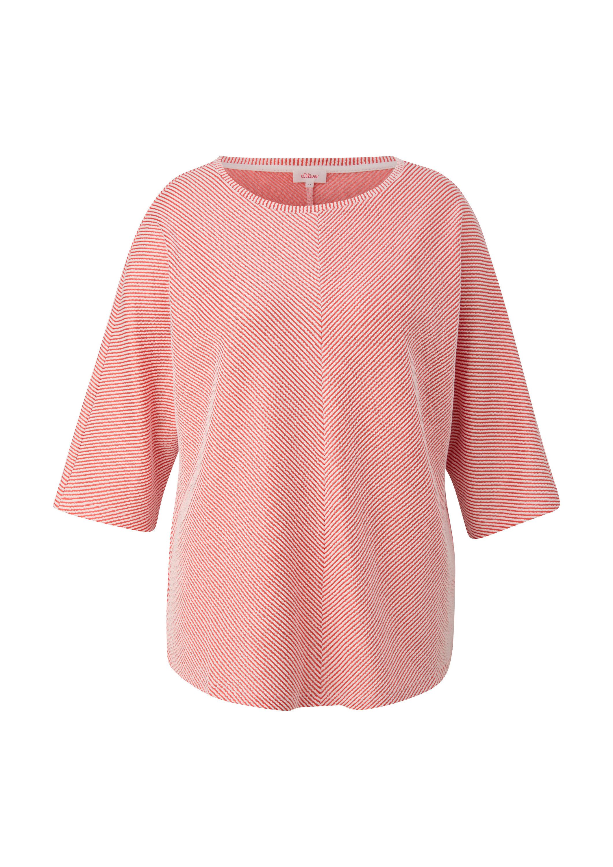 s.Oliver 3/4-Arm-Shirt T-Shirt Shirt mit Streifenstruktur günstig online kaufen