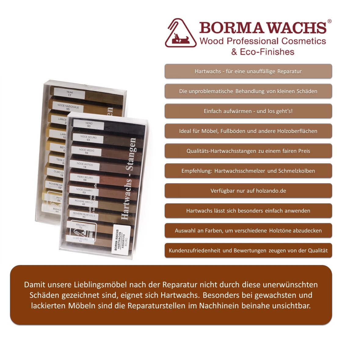 BORMA Spachtelmasse Hardwachs Kitt Stange 20g günstig online kaufen