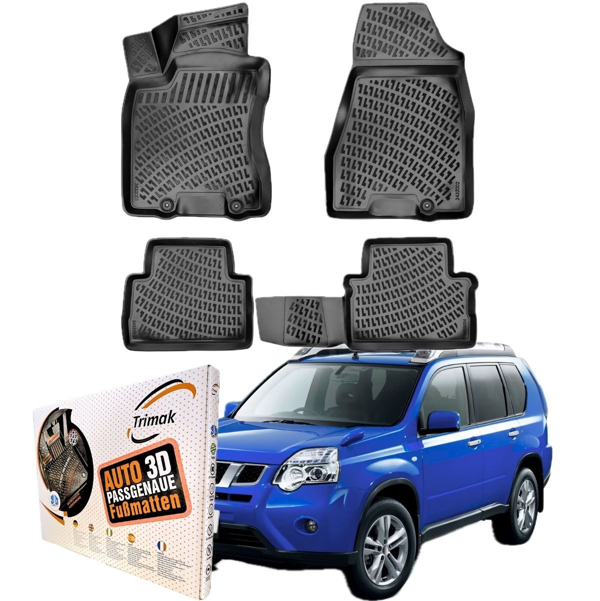 Passform-Fußmatten Oder Kofferraumwanne Oder Set für Nissan X-Trail