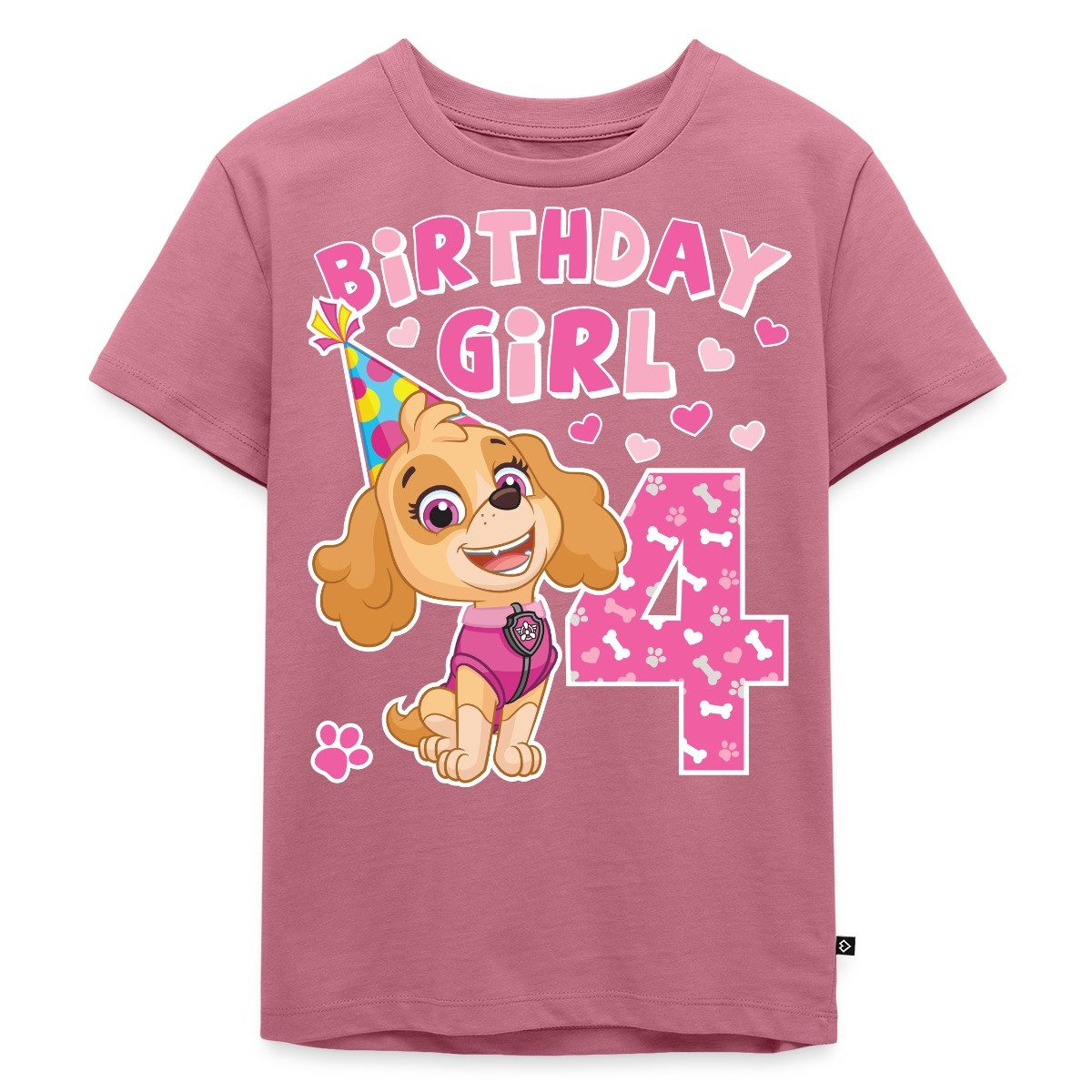 T-Shirt Paw Patrol Geschenk 4 Jahre Alt 4. Geburtstag Skye Kinder Premium T-Sh