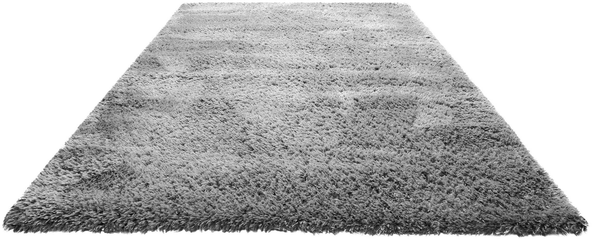 Hochflor-Teppich Matteo HL-0961, Homie Living, rechteckig, Höhe: 50 mm, nachhaltig aus 100% recyceltem PET, Langflor, Shaggy, Wohnzimmer grau/grau