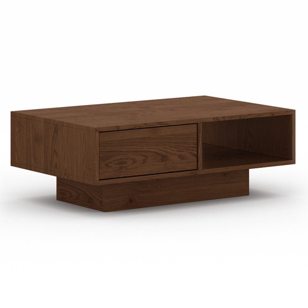 Lomadox Couchtisch CARISOLO-163, 110 cm breit in Eiche massiv dunkel, montiert