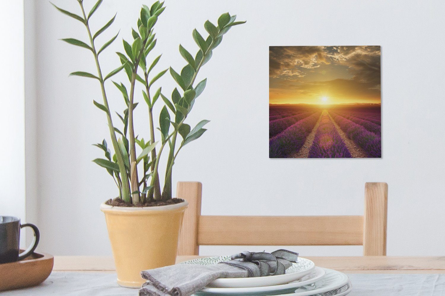 Lavendel, Wohnzimmer Leinwand Leinwandbild - für OneMillionCanvasses® Schlafzimmer Frankreich - Sonne St), (1 Bilder