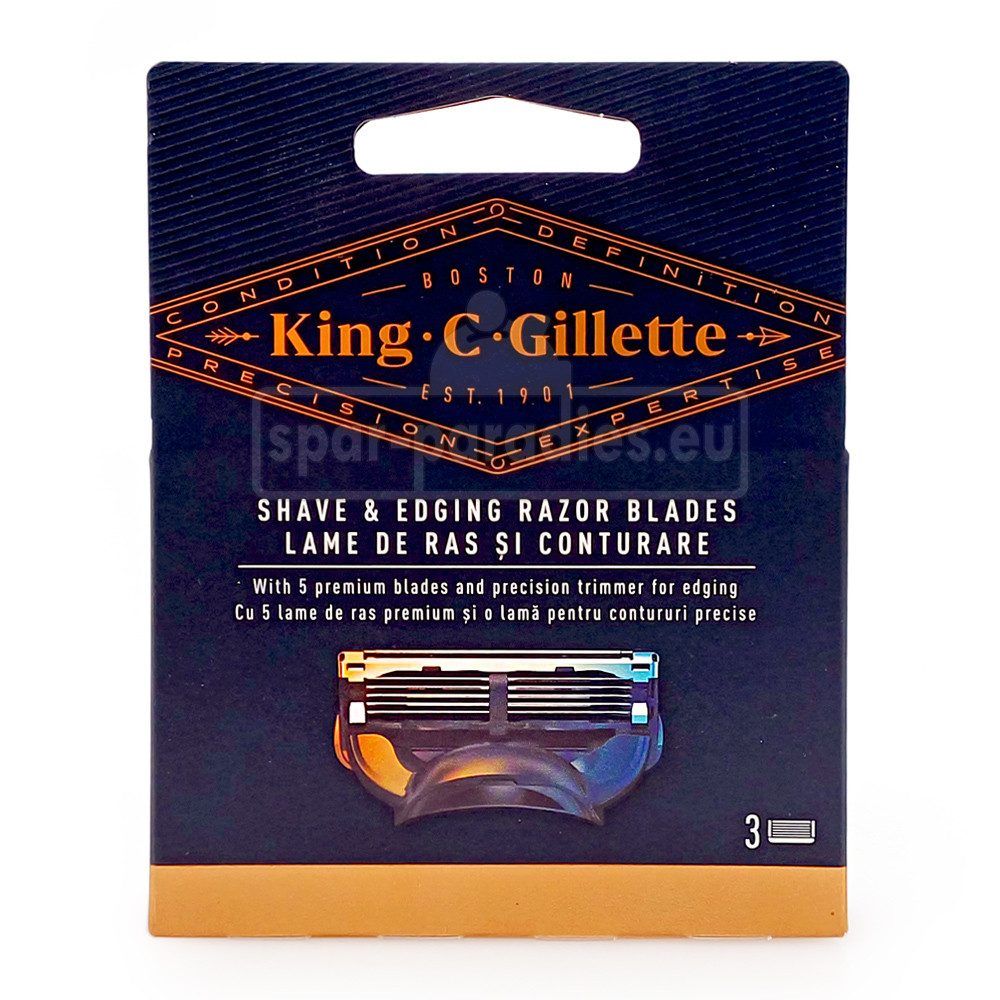 Gillette Rasierklingen Gillette King C. Fusion 5 Rasierklingen, 3er Pack