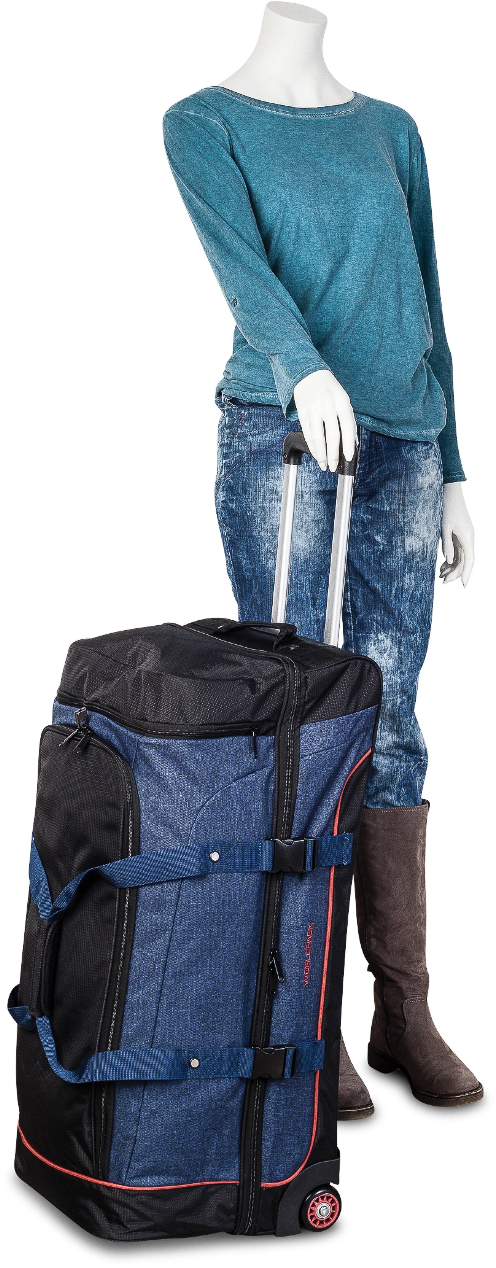 Reisetasche mit Rollen WORLDPACK marineblau blau,