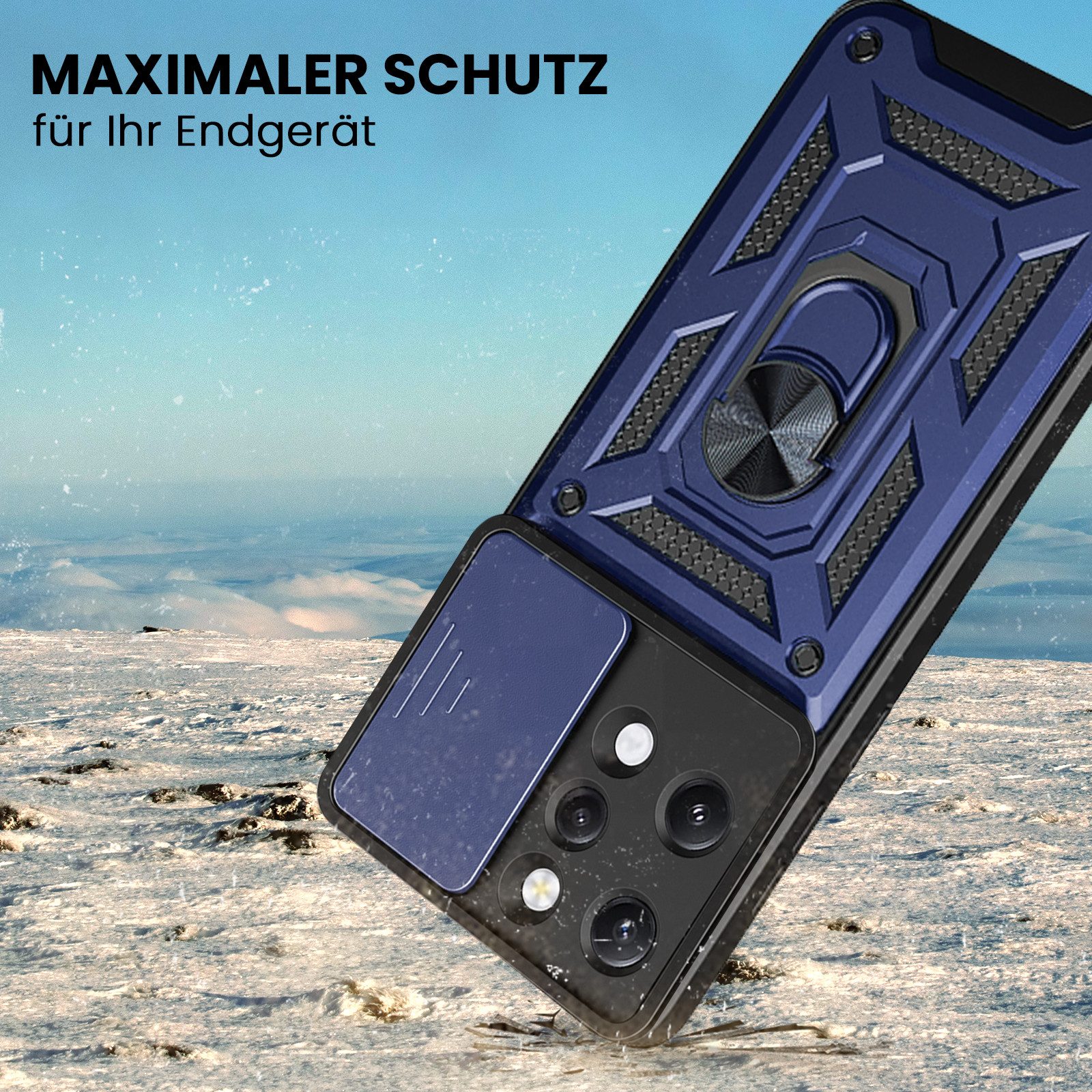 Tec-Expert Handyhülle Outdoor Cover Hülle für Xiaomi Redmi 12 6.79 Zoll, 6.79", Premium Hülle mit Kameraschutz aus verstärktem Polycarbonat