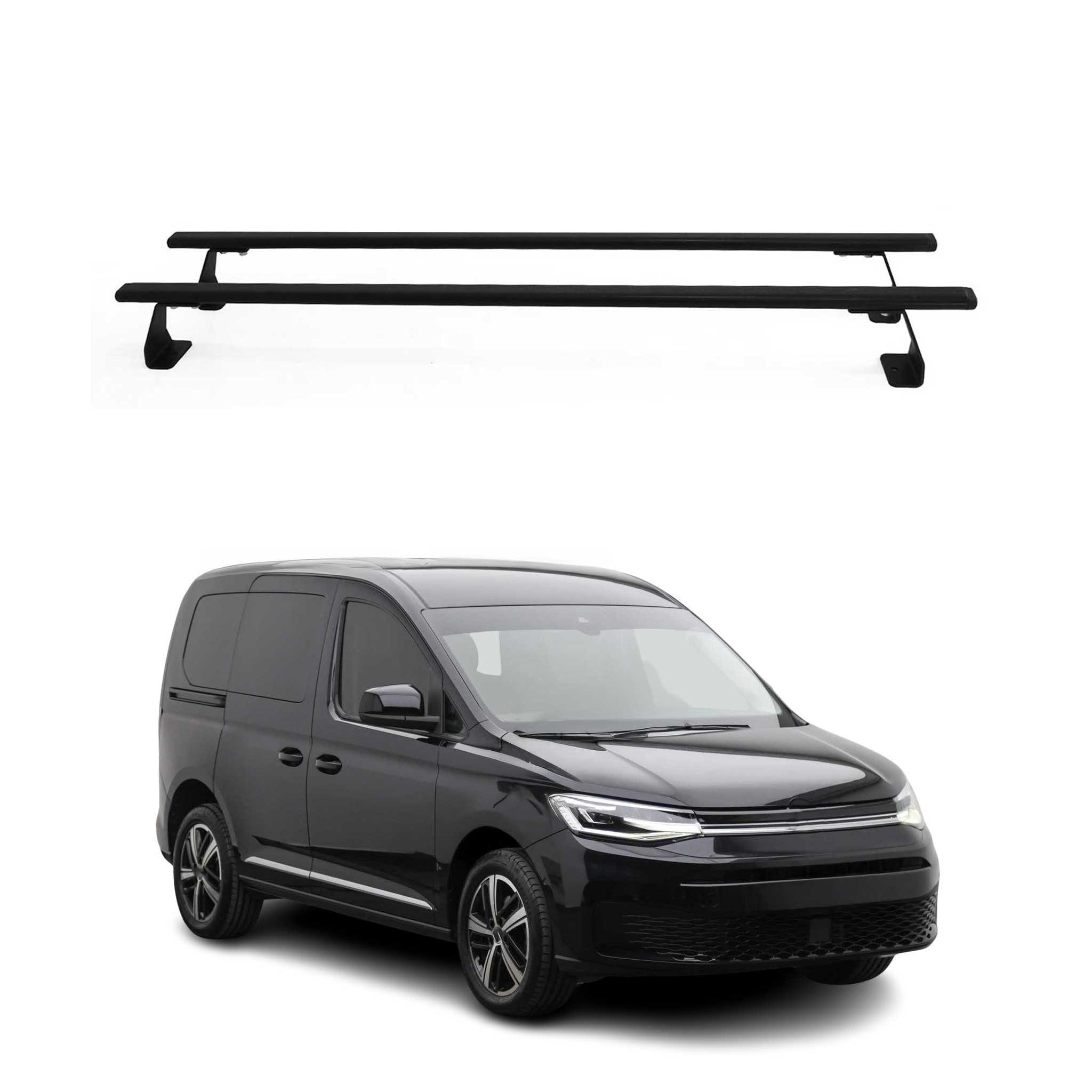 OMAC Dachträger Gepäckträger Relingträger für VW Caddy 2021-2025 Metall Schwarz 2tlg (2-St), Wasserbeständig,Abnehmbar,Multifunktional,Schwerbeanspruchbar