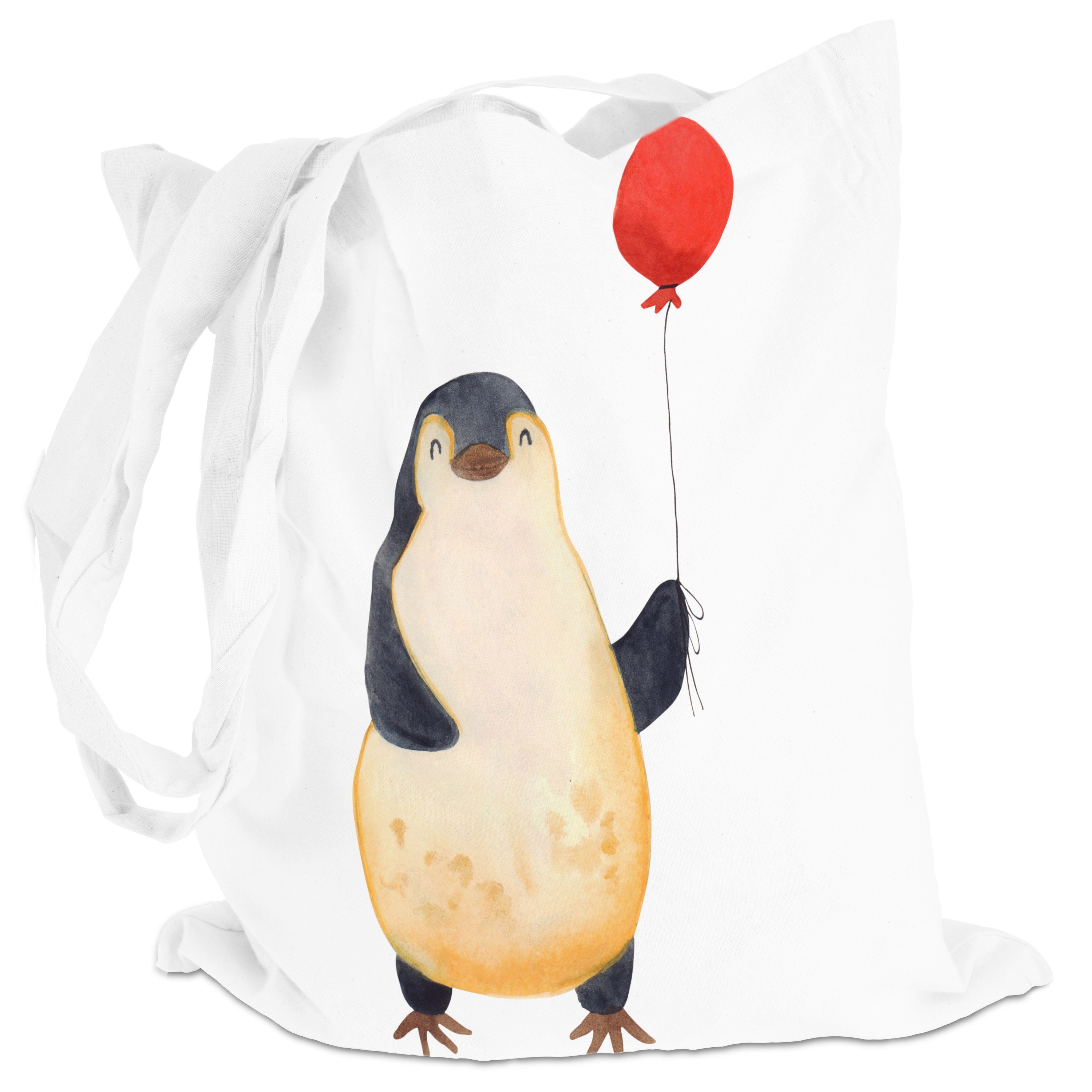 Pinguin - & Panda Beutel, Beuteltasche, - (1-tlg) Weiß Geschenk, Mr. Tragetasche Motivatio Mrs. Luftballon