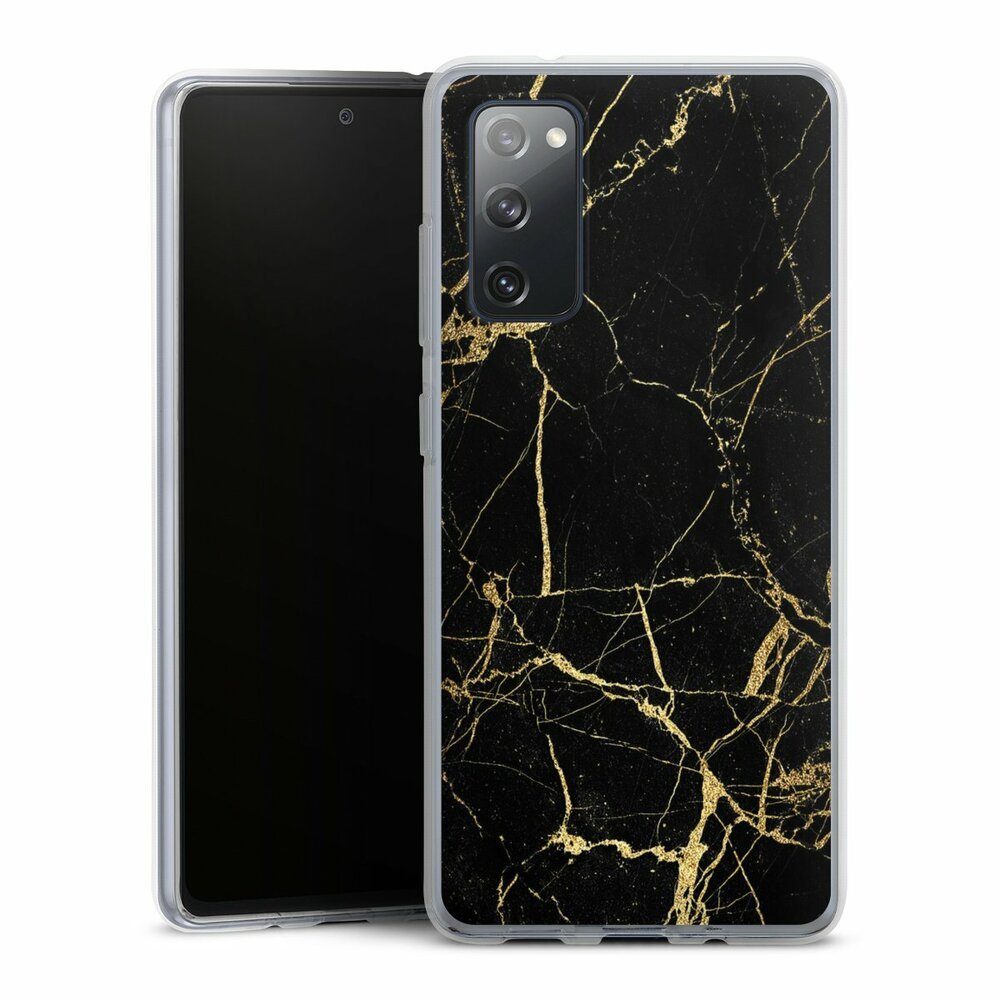 DeinDesign Handyhülle Marmor schwarz Muster BlackGoldMarble Look, Samsung Galaxy S20 FE 5G Silikon Hülle Bumper Case Handy Schutzhülle