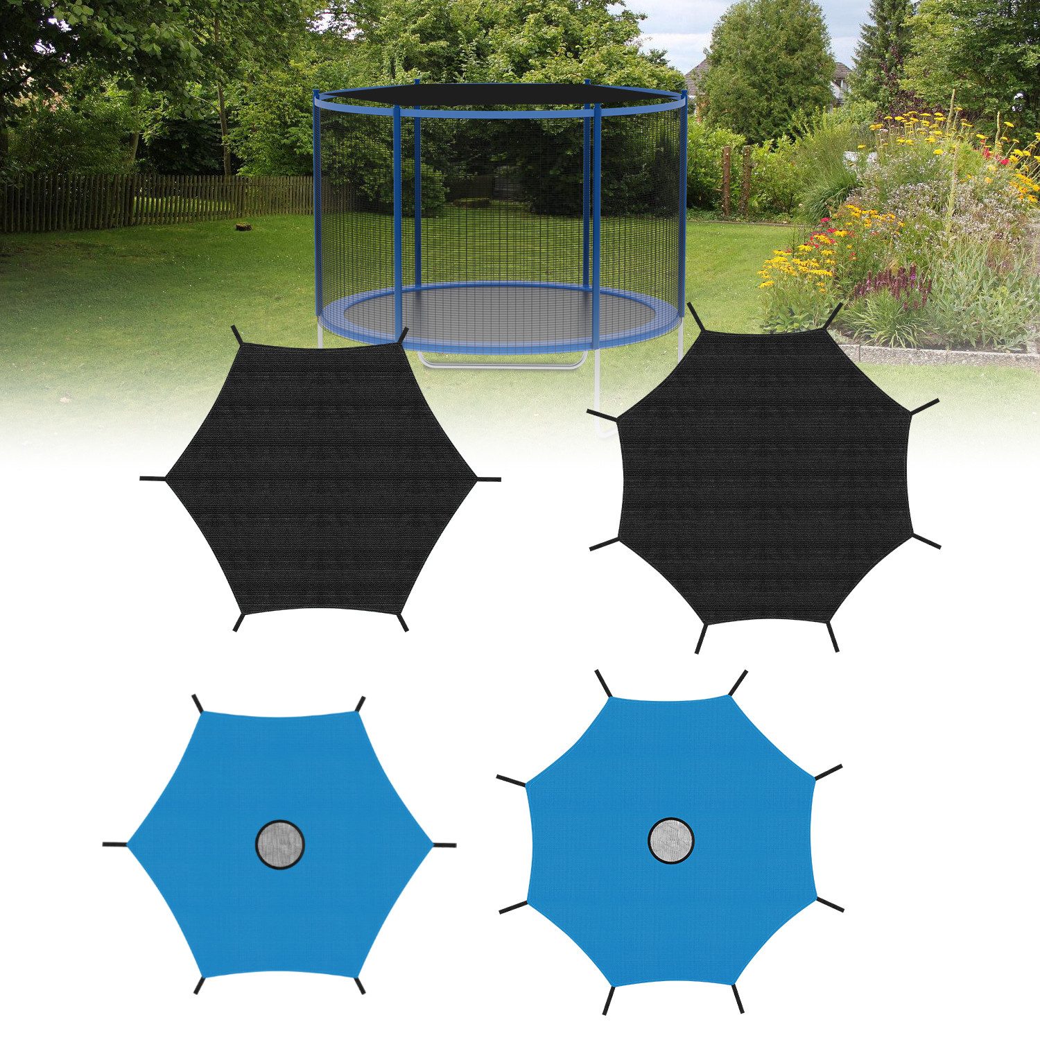 Trampolin-Randabdeckung 8/10ft Trampolin Schattenabdeckung Anti-UV-Trampoline Sonnenschutzzub