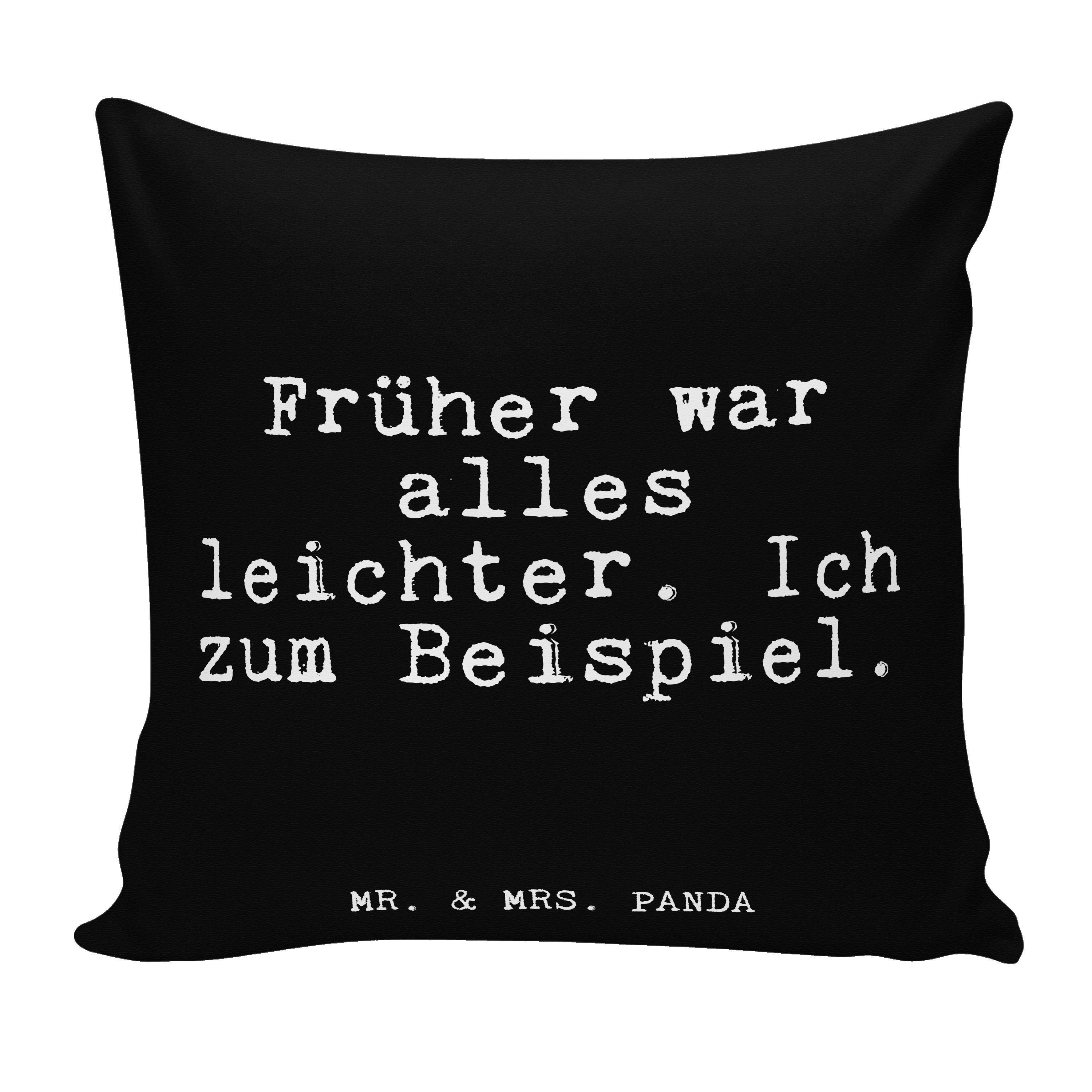 Mr. & Mrs. Panda Dekokissen Früher war alles leichter.... - Schwarz - Geschenk, Diät, Sprüche, So