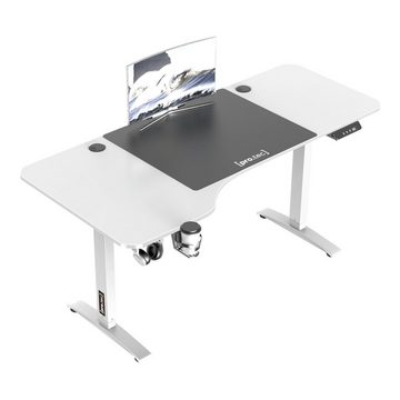 pro.tec Schreibtisch, »Oxnard« Höhenverstellbarer Schreibtisch 160x75cm Weiß