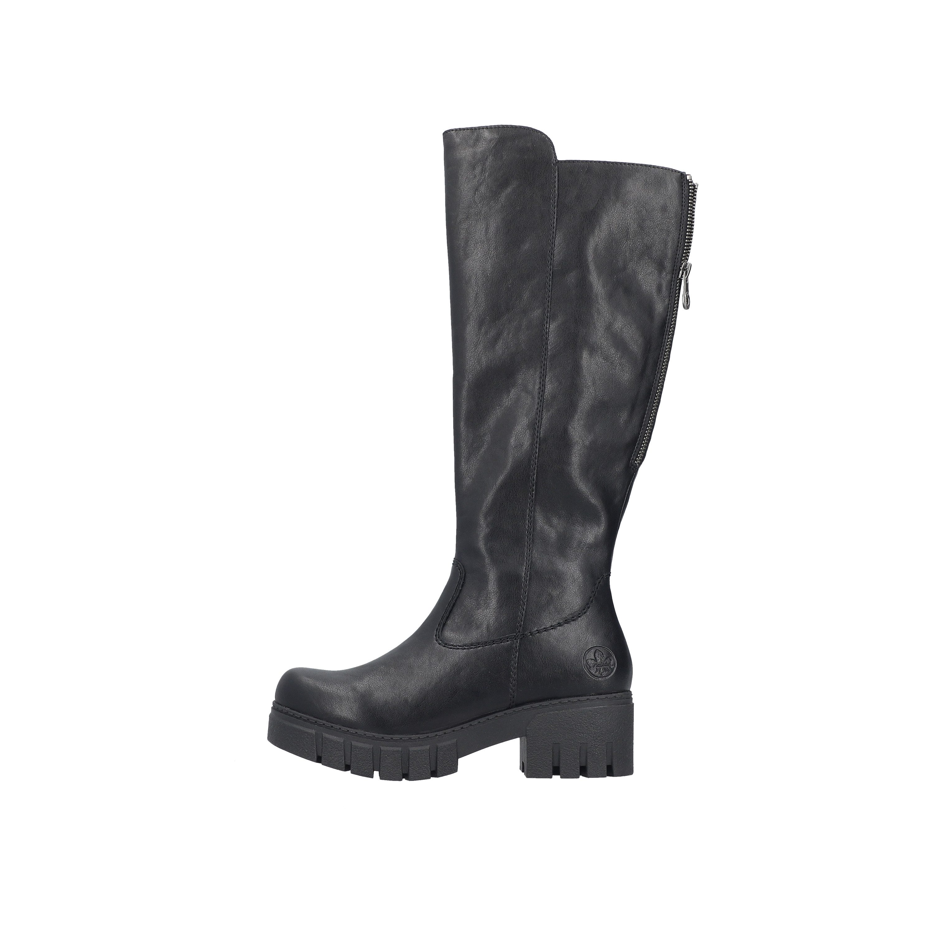 Rieker Stiefel Langschaftstiefel mit Reißverschluss hinten und markantem Blockabsatz – Bild 5 von 5
