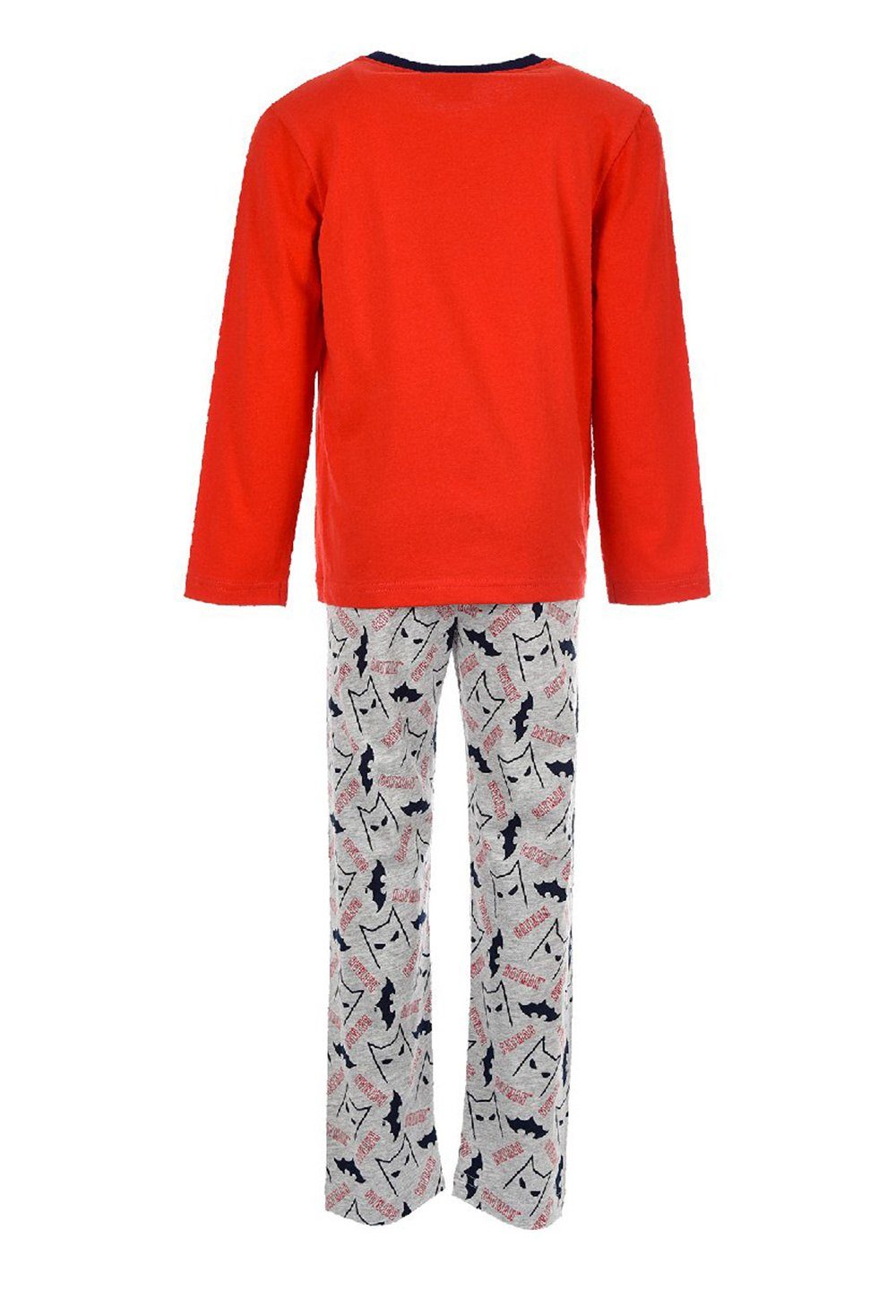 Jungen langarm (2 Schlafanzug Rot Kinder Pyjama Batman Nachtwäsche tlg)