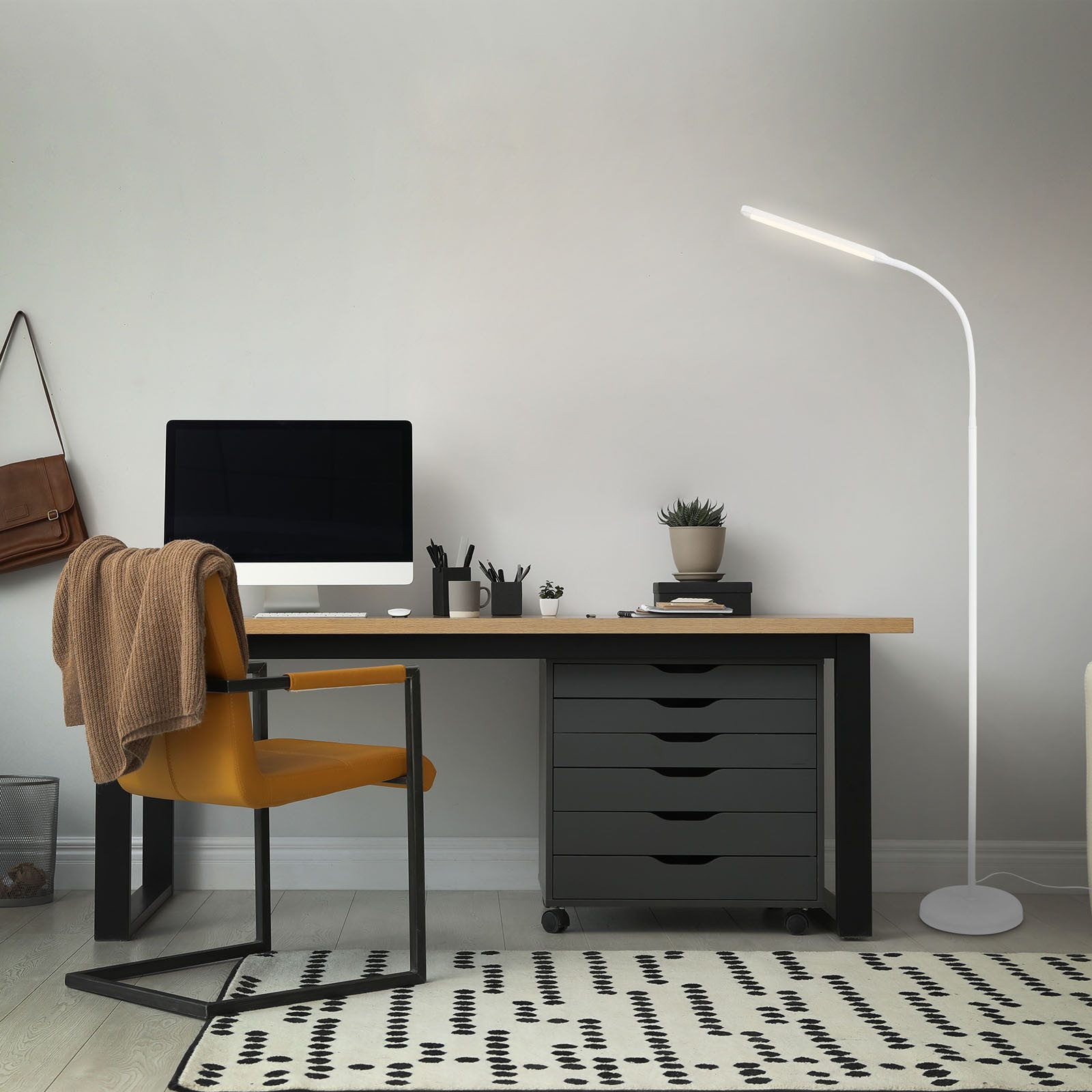 Briloner Leuchten LED Stehlampe Stehleuchte dimmbar Home Office Büro, LED fest integriert, 2700K