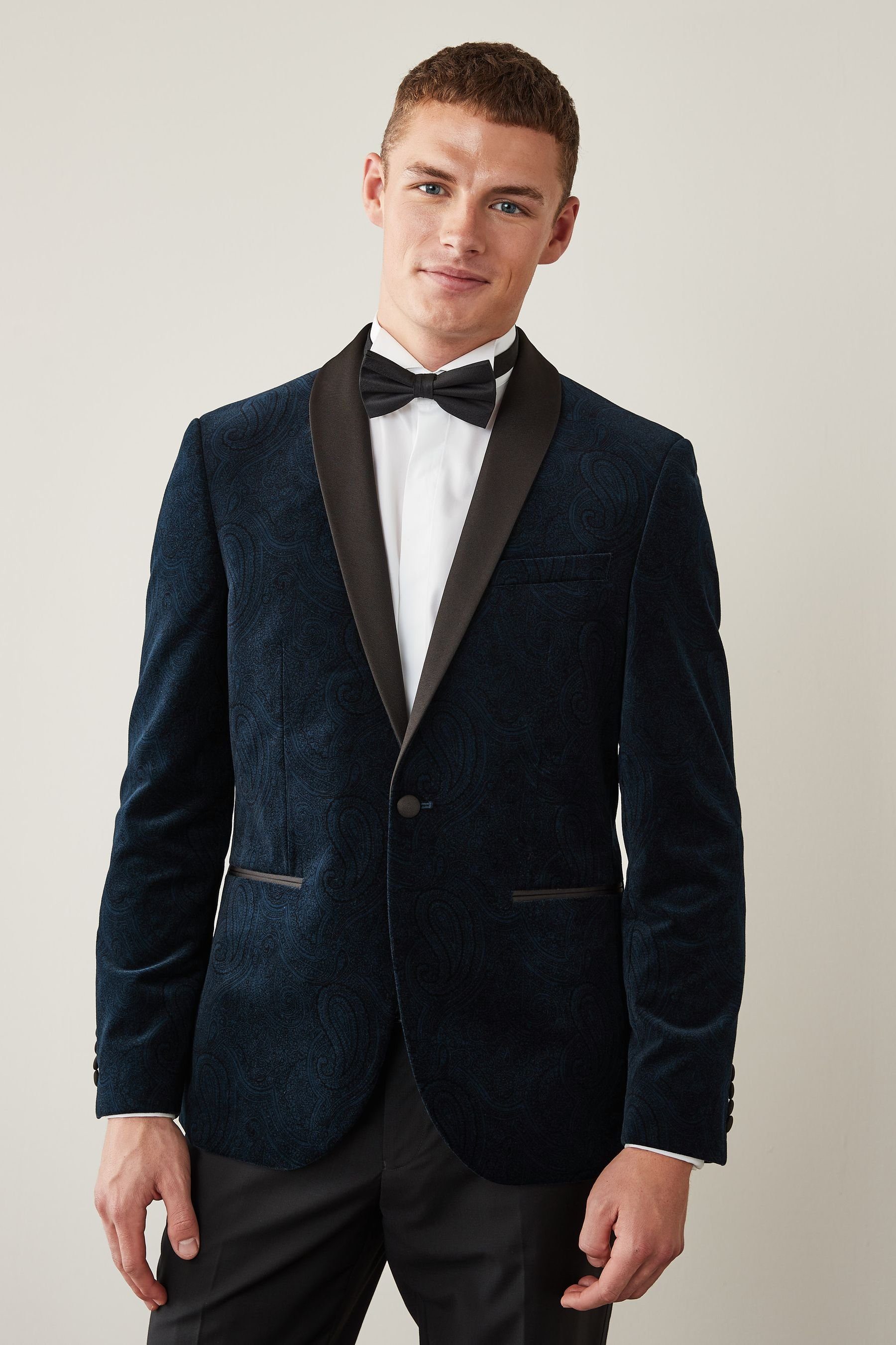 Sakko Gemustertes Samtsakko – Slim Fit