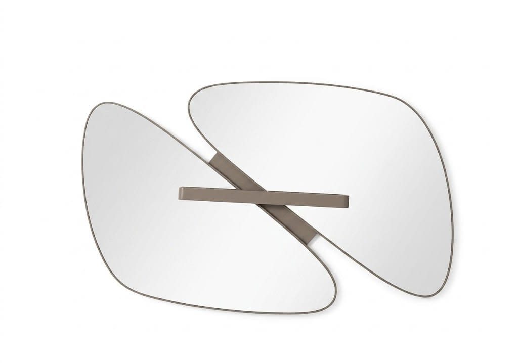 JVmoebel Wandspiegel Wandspiegel Grau Glas Edelstahl Modern Organisch Einfarbig Design (1-tlg)