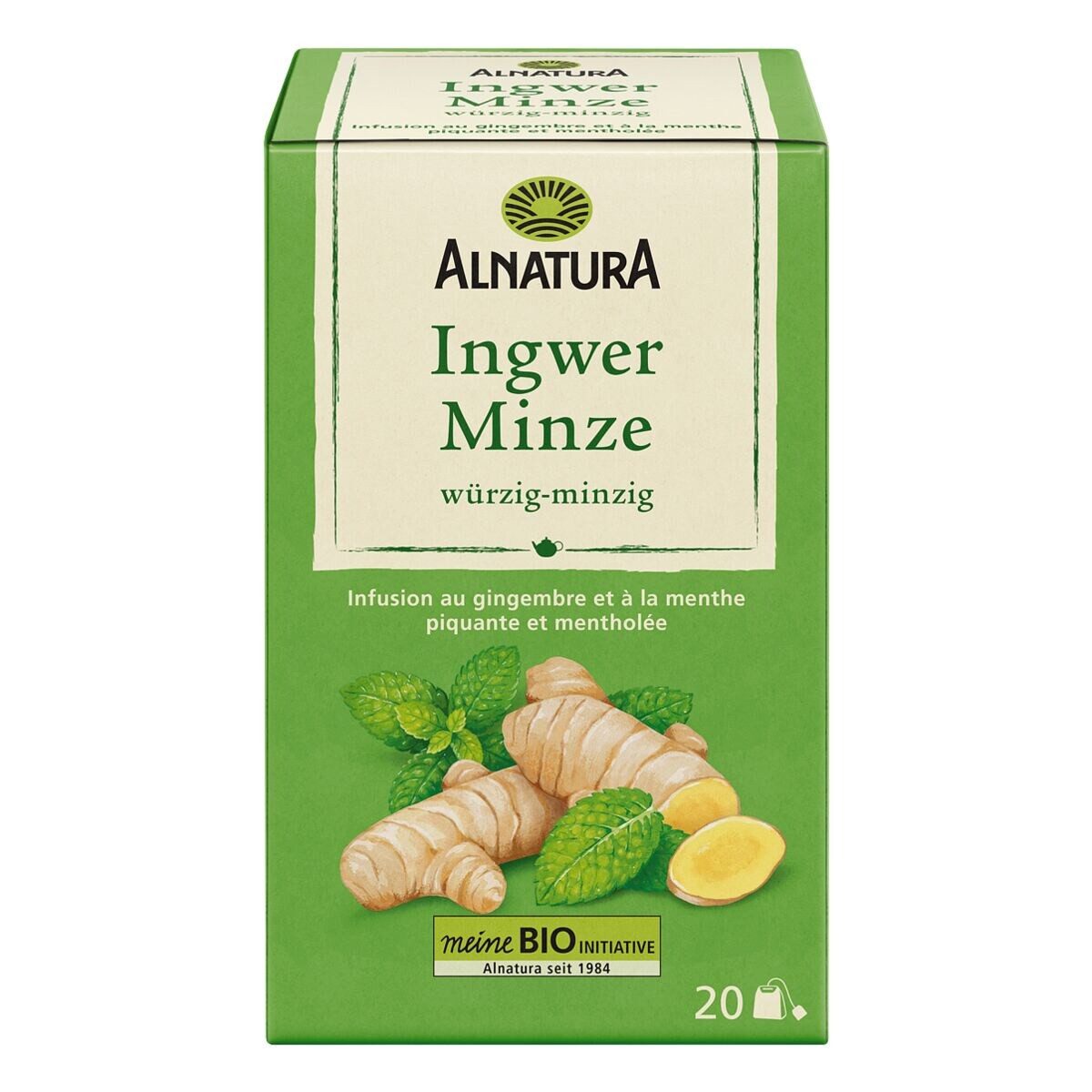 Alnatura Tee Ingwer Minze, 20 Aufgussbeutel