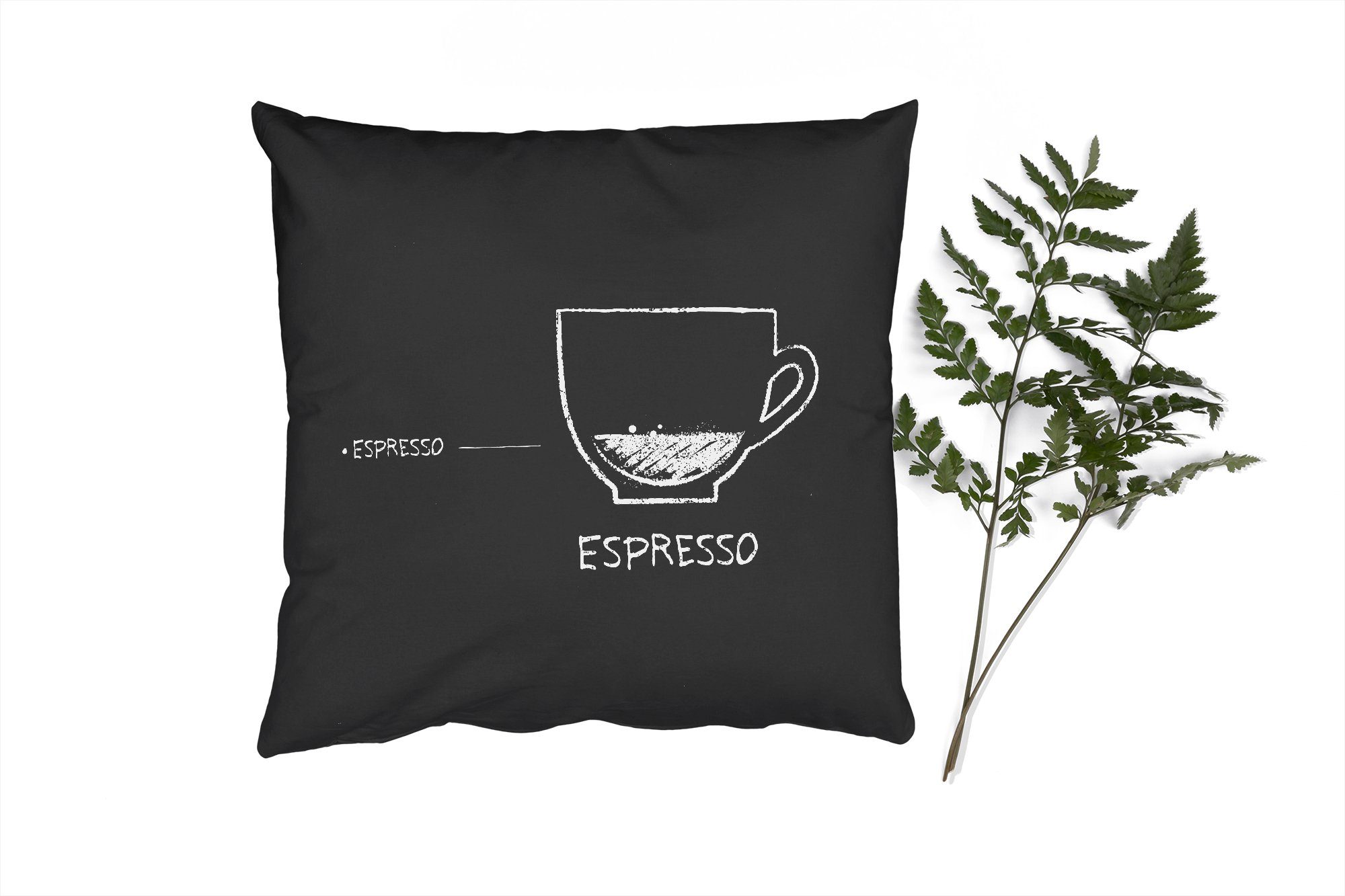 MuchoWow Zierkissen Espresso Sofakissen Füllung Retro Schlafzimmer, für - mit Wohzimmer, Kaffee Zitate Deko, - - - Text, Dekokissen