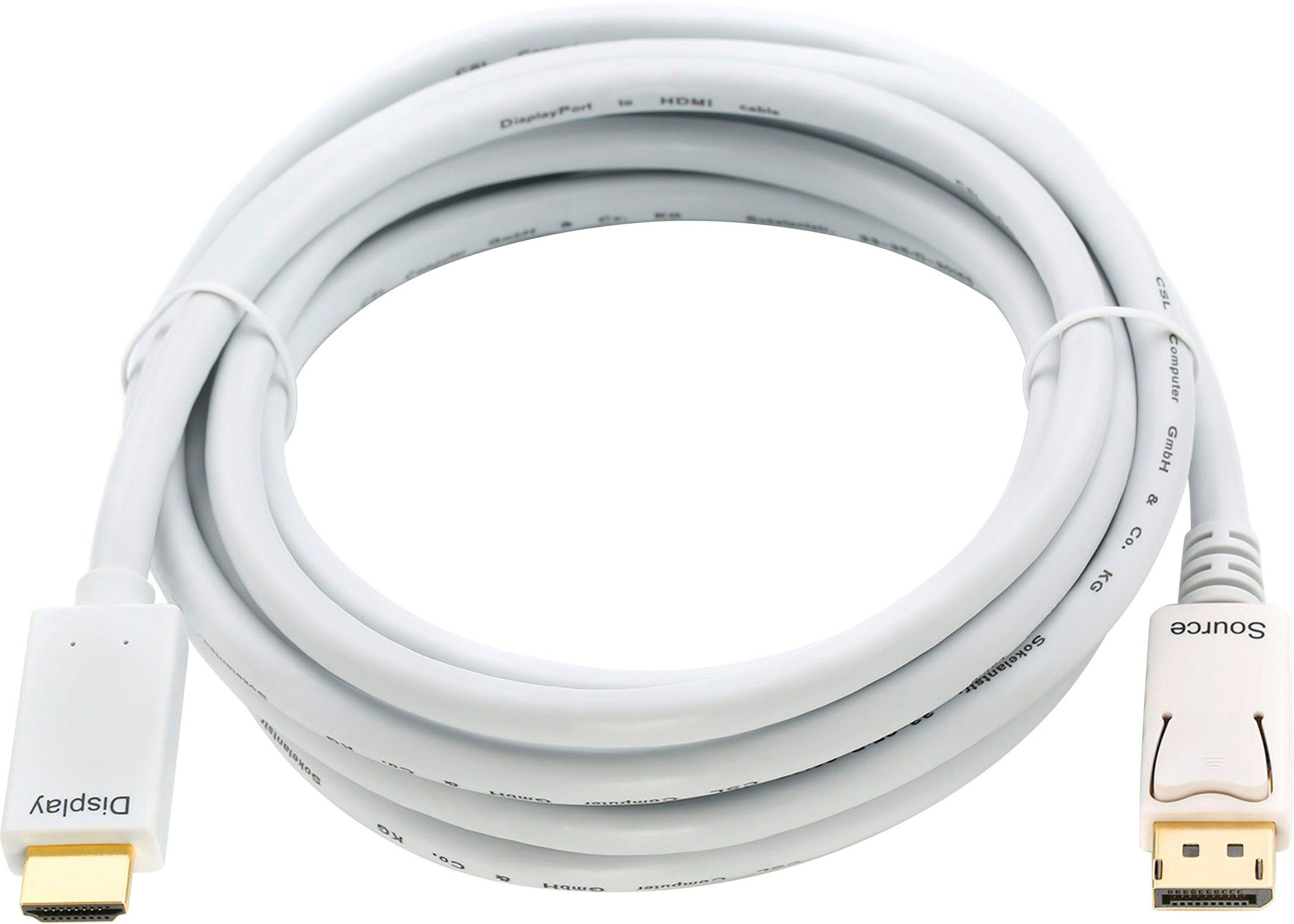 CSL DisplayPort, HDMI Kabel, mehrfach geschirmt, verschiedene Längen Audio- & Video-Kabel, DisplayPort, HDMI, DisplayPort, HDMI (200 cm)