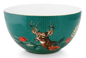 PiP Studio Schale Winter Wonderland Bowl deer green 18 cm, Porzellan, (Schüsseln)