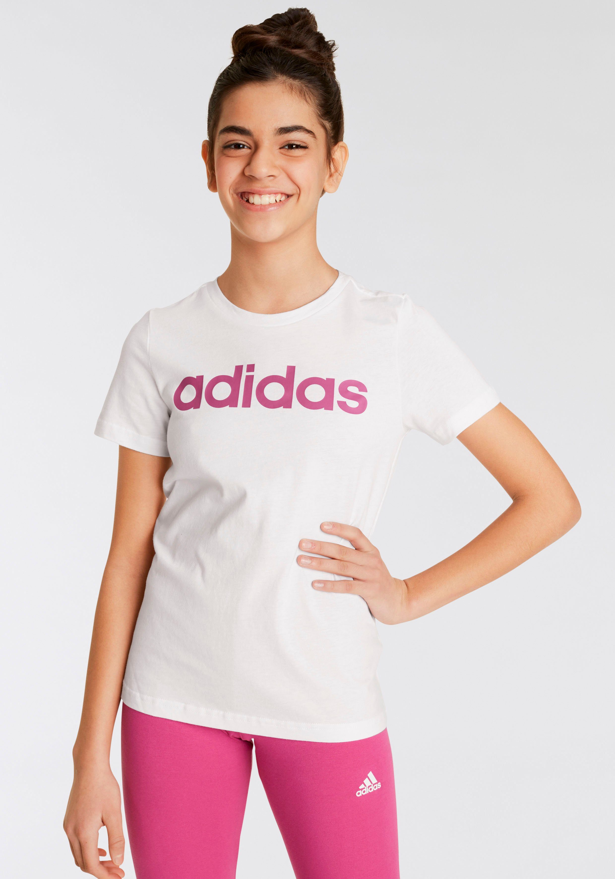 adidas Sportswear T-Shirt G LIN Lucid Fuchsia Semi / White T
