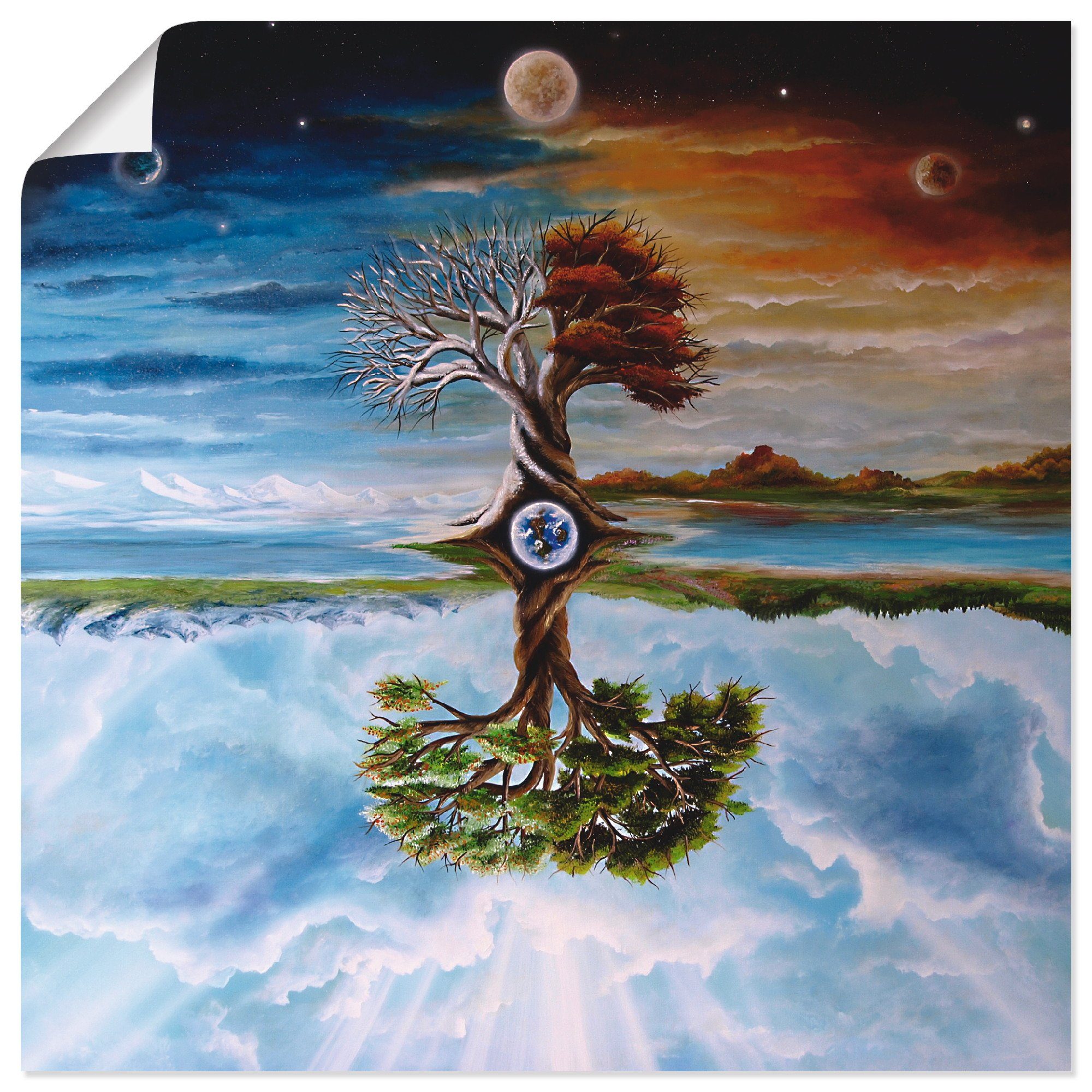 Artland Wandbild Jahreszeitenbaum, Vier Jahreszeiten (1 St), als Alubild, Leinwandbild, Wandaufkleber oder Poster in versch. Größen | Poster