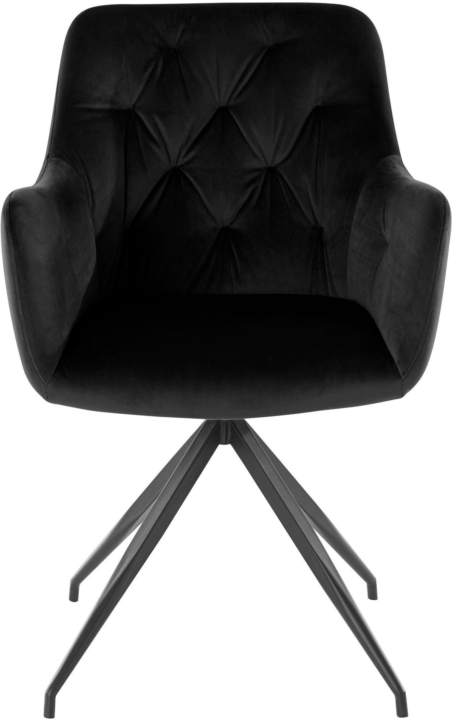 INOSIGN Esszimmerstuhl Tina (Set, 2 St), Schalenstuhl mit softem Samtvelours, Armlehnenstuhl