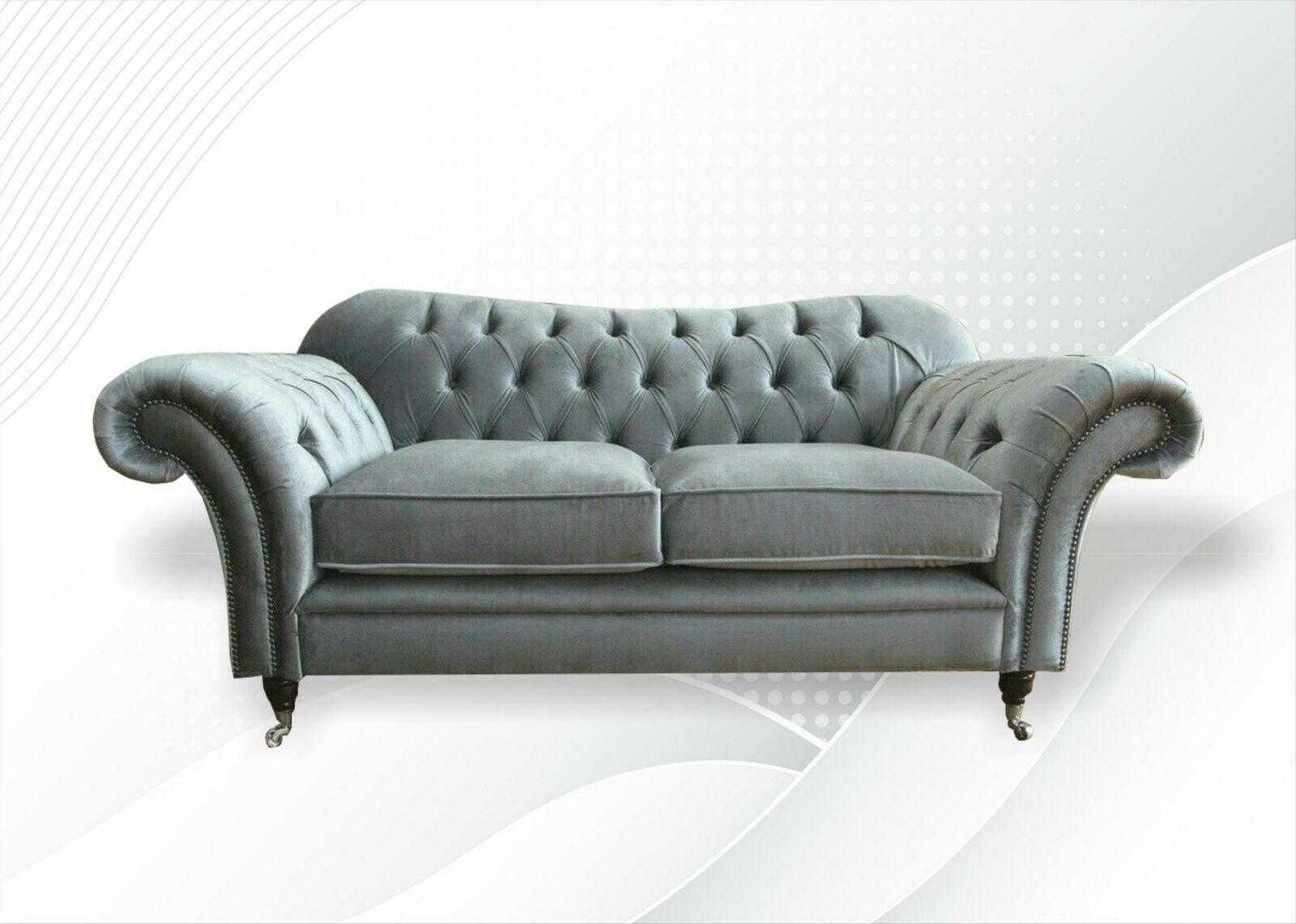 Chesterfield-Sofa, Sofa Luxus Chesterfield Sofas Design Textil Polster JVmoebel Sitzer 2 Sofa