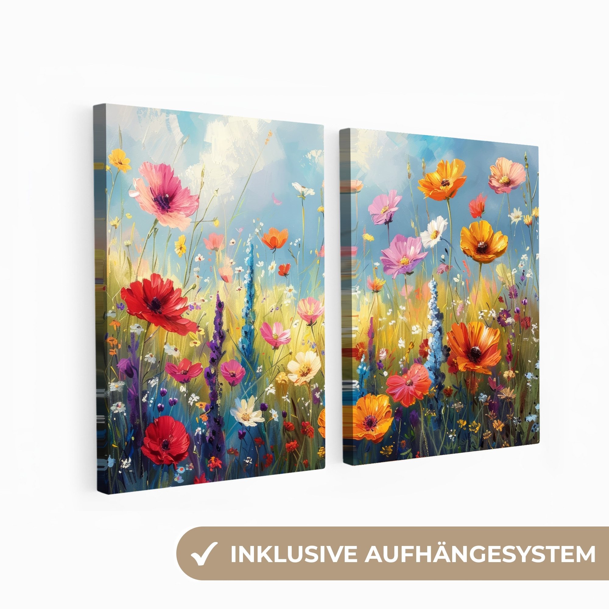 MuchoWow Leinwandbild Blumen - Frühling - günstig online kaufen