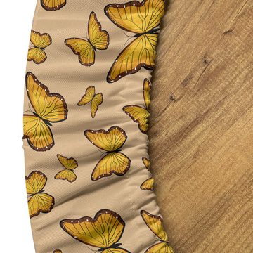 Abakuhaus Tischdecke Rundum-elastische Stofftischdecke, Orange und Gelb Schmetterlinge