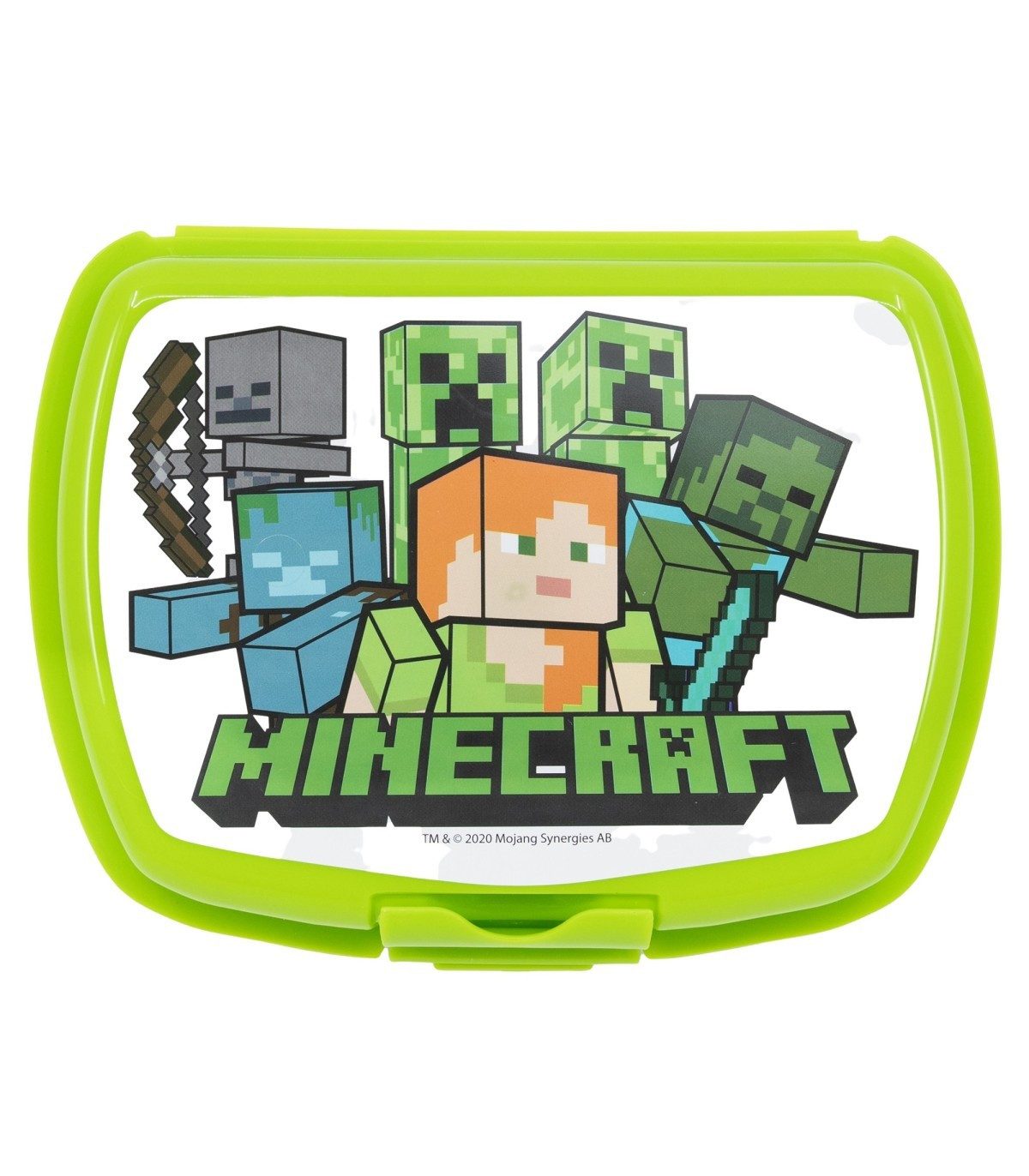Minecraft Lunchbox Kinder Brotdose für unterwegs und Kindergarten, (1x Lunchbox)