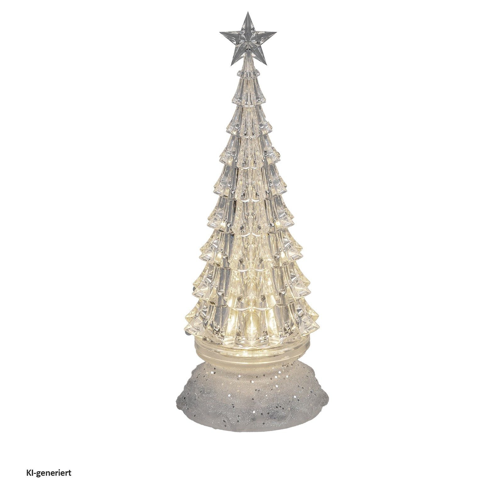 Weihnachtsfigur Weihnachtsdeko Tannenbaum mit Licht drehend