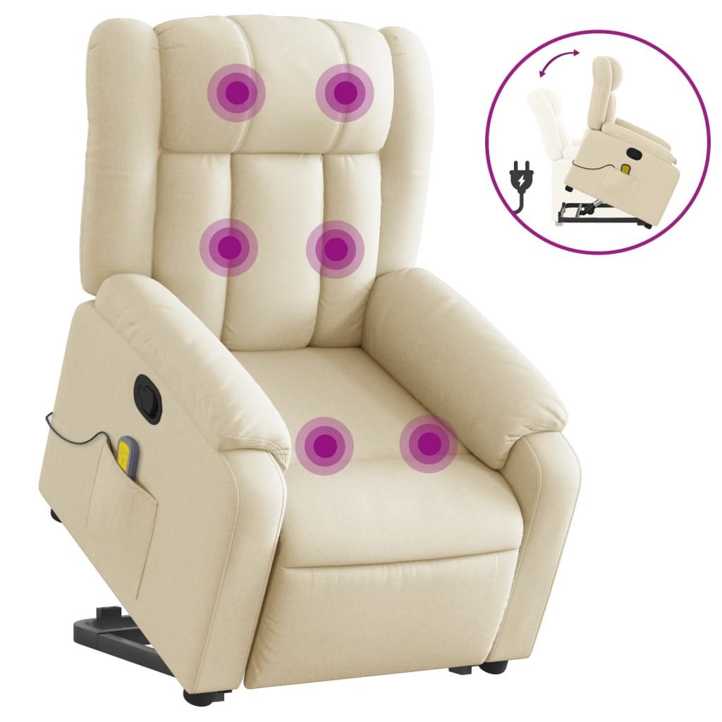 vidaXL Sessel Massagesessel mit Aufstehhilfe Creme günstig online kaufen