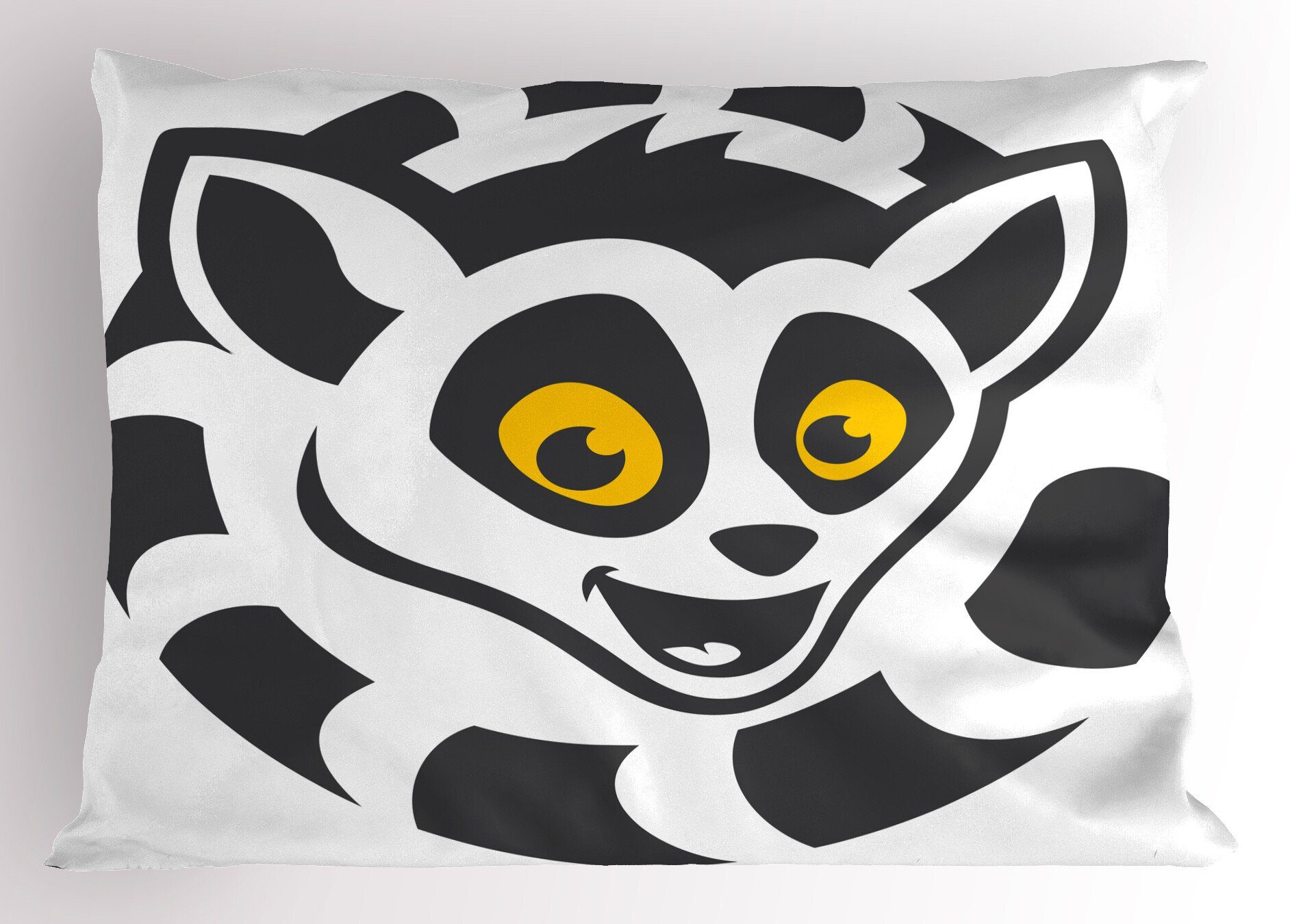 Affe Kopf (1 Dekorativer Size Glücklicher Standard Gedruckter Lemur Abakuhaus Kissenbezüge Kissenbezug, King Stück), Endemisch