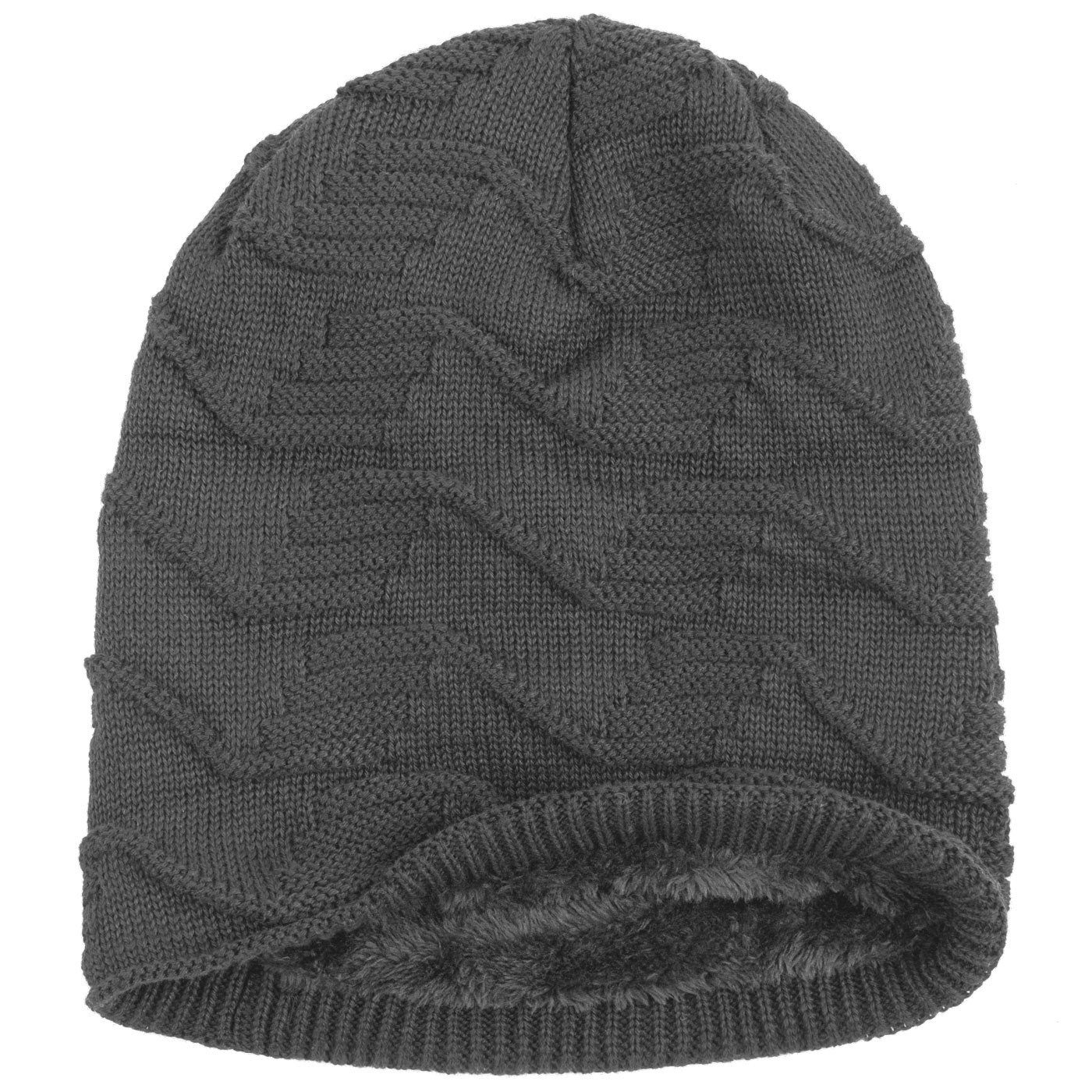 compagno Strickmütze (1-St) Warm gefütterte Wintermütze mit elegantem Strickmuster Beanie Mütze