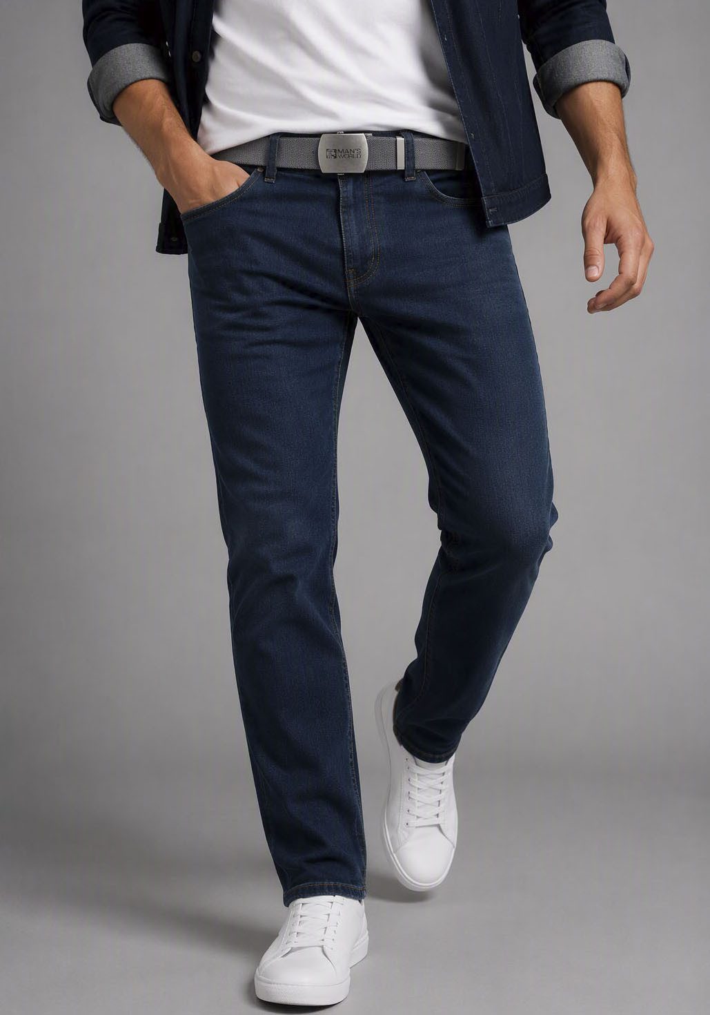 Man's World Stoffgürtel aus Textilband im zeitlosen Design - NEUE FARBE im used Look