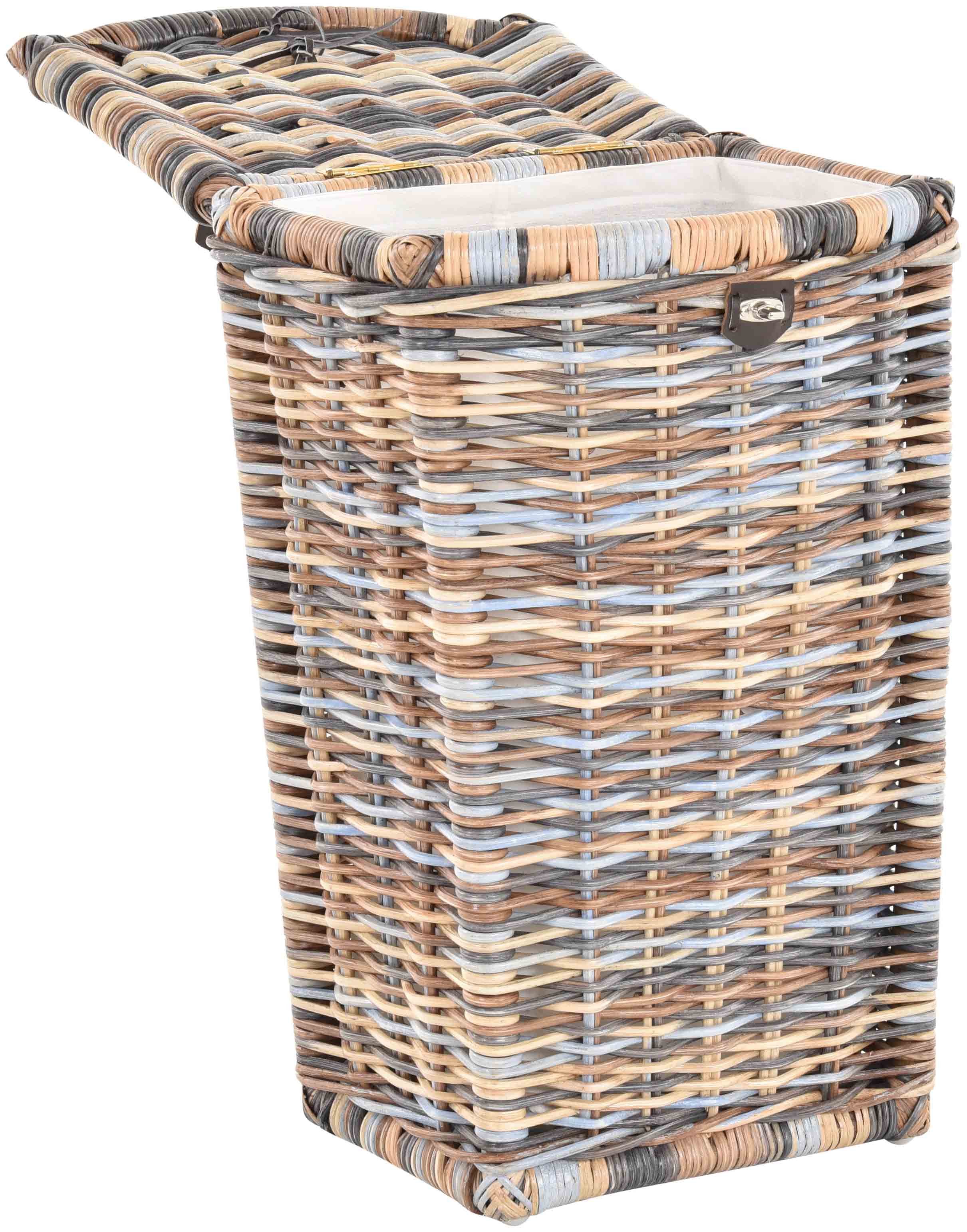 Krines Home Wäschekorb Hoher Wäschekorb in moderner, bauchiger Optik aus na günstig online kaufen
