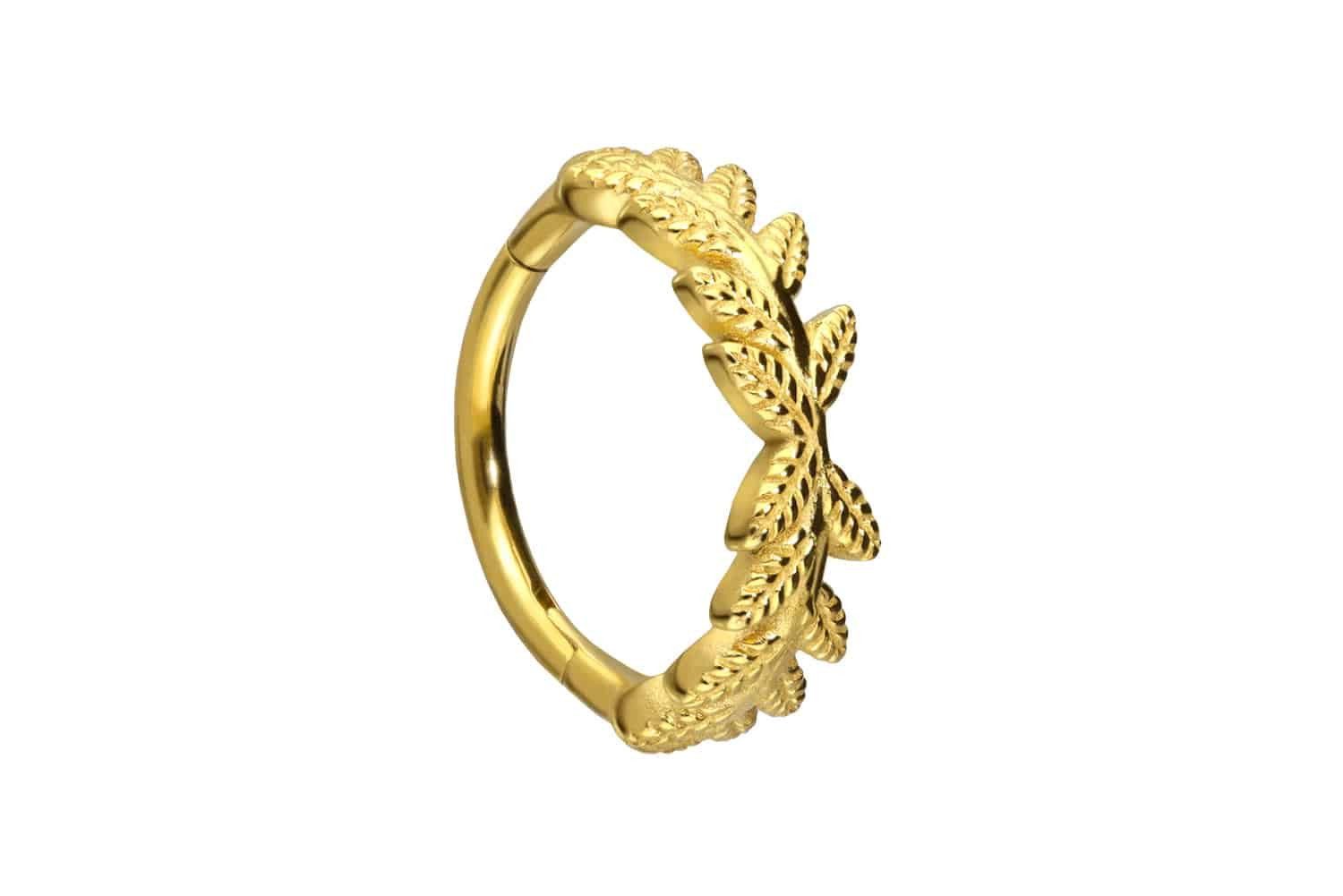 PIERCINGLINE Nasenpiercing Chirurgenstahl Segmentring Clicker BLÄTTERKRANZ Ohrpiercing Septum (Clicker, 1-tlg), Ohrpiercing für Conch, Helix, Tragus, Daith, Lobe