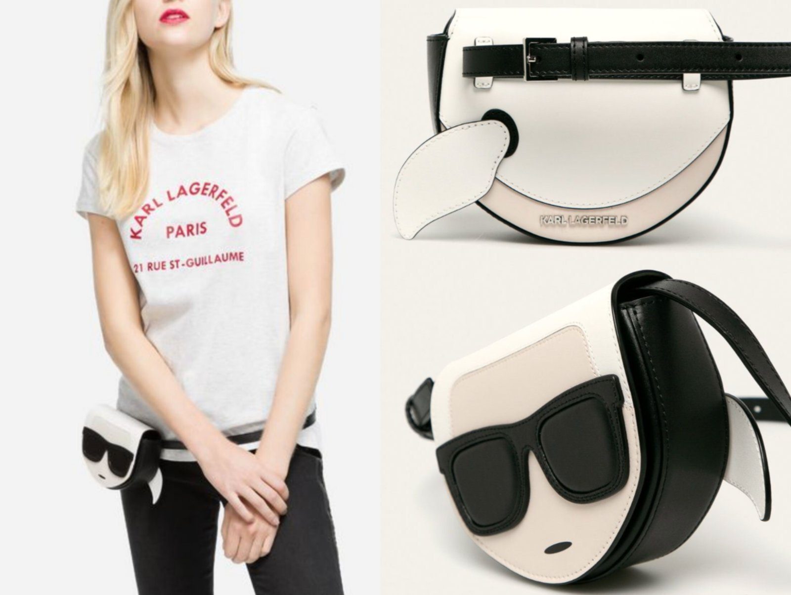 KARL LAGERFELD Schultertasche KARL LAGERFELD CROSSBODY WAIST BAG GÜRTEL-TASCHE UMHÄNGETASCHE BUMBAG