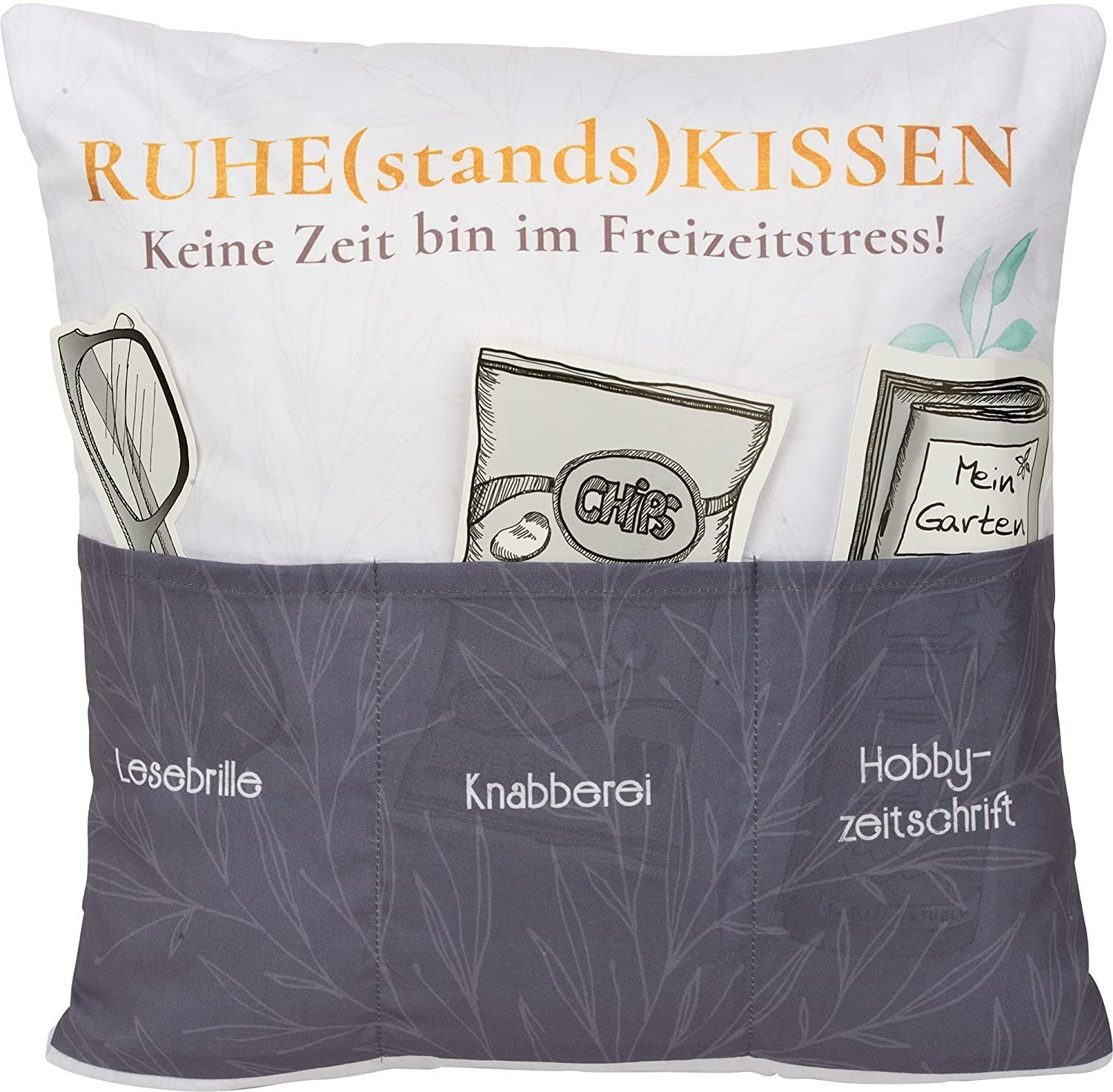 HERGO Creation Dekokissen Kissen aus Stoff Sofahelden Ruhestandskissen mit T