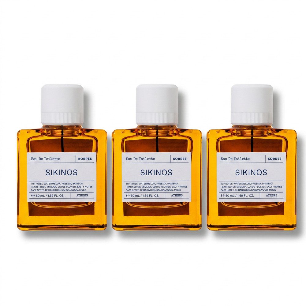Korres Eau de Toilette Korres Skinos Eau de Toilette Nat. Spray 3er Set, Vorteilspack mit drei Eau de Toilette Sprays